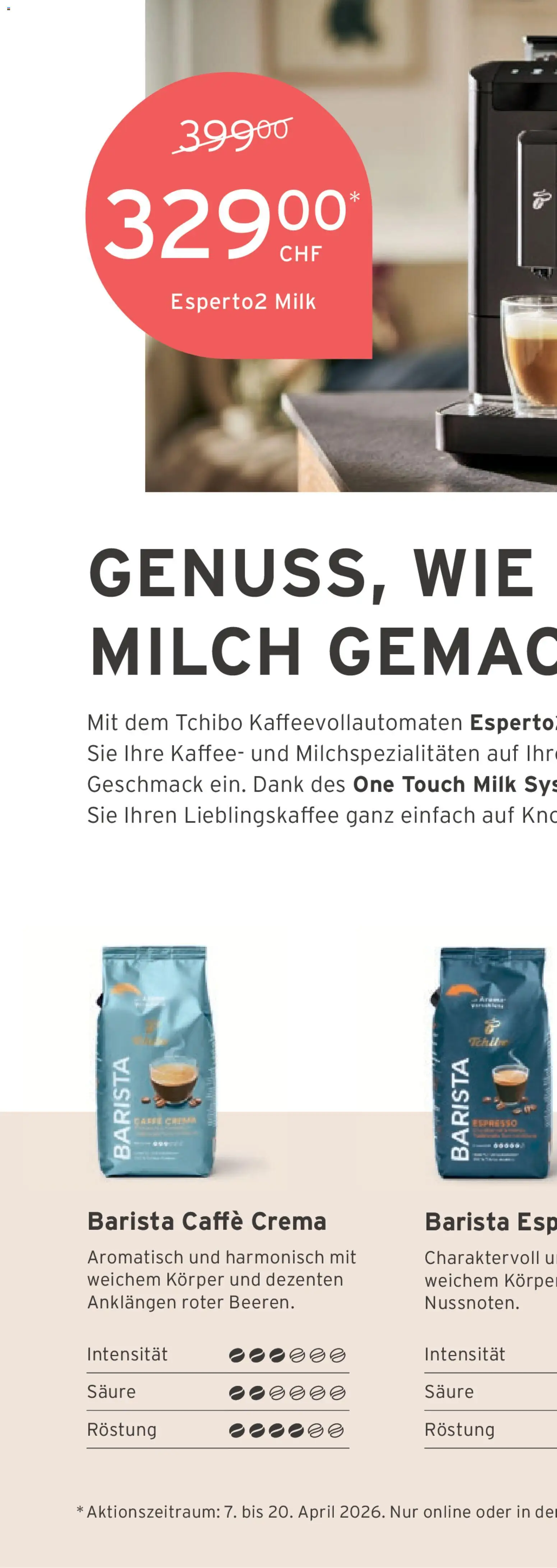 Tchibo aktionen Glück wächst im Grünen – gültig ab 07.04.2026 | Seite: 26 | Produkte: Milch, Kaffee