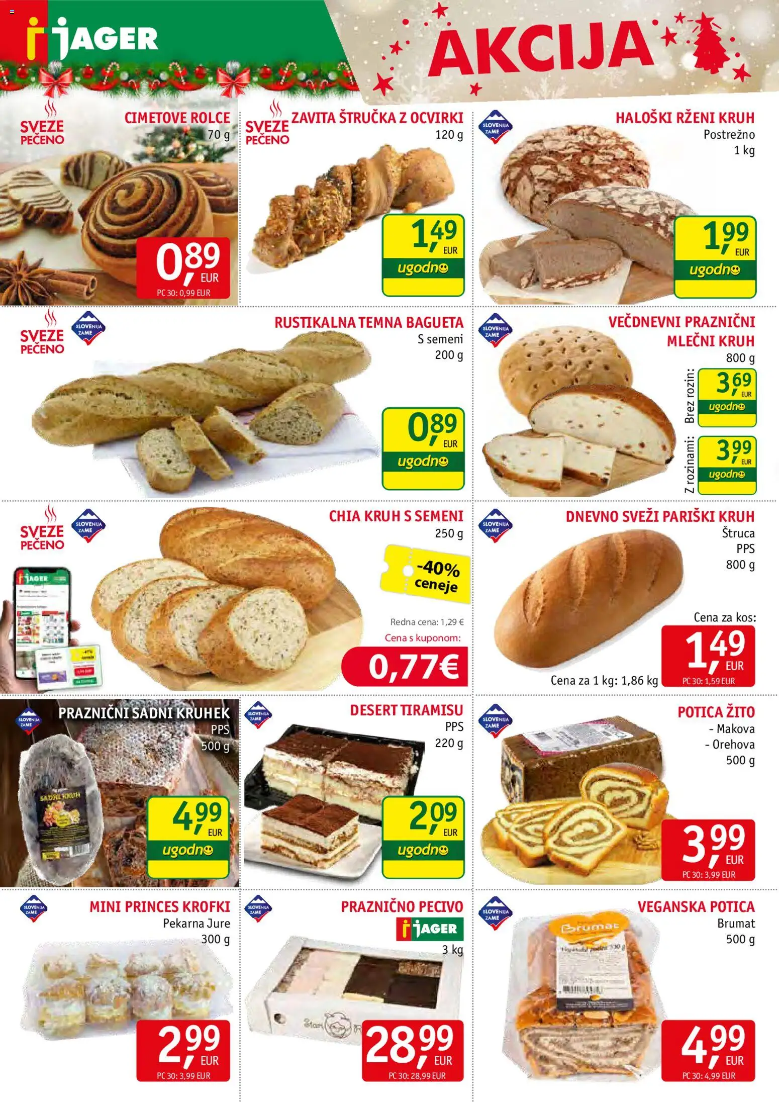 Novi Jager katalog ponudbe – veljaven od 10.12.2025 | Stran: 6 | Izdelki: Štručka, Pekarna, Ocvirki, Kruh
