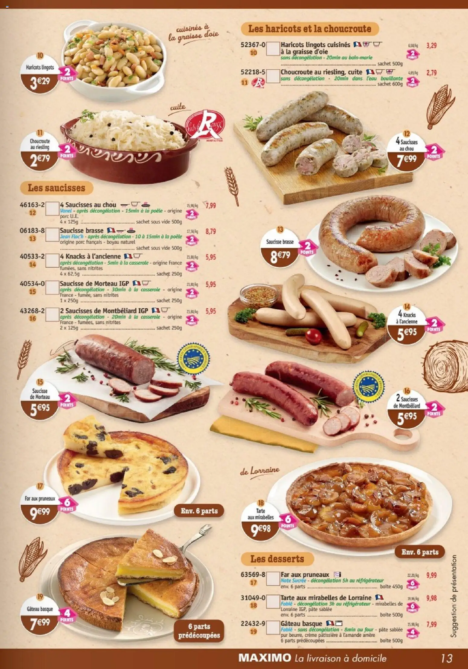 {H1} | Page: 13 | Produits: Réfrigérateur, Four, Poêle, Pruneaux