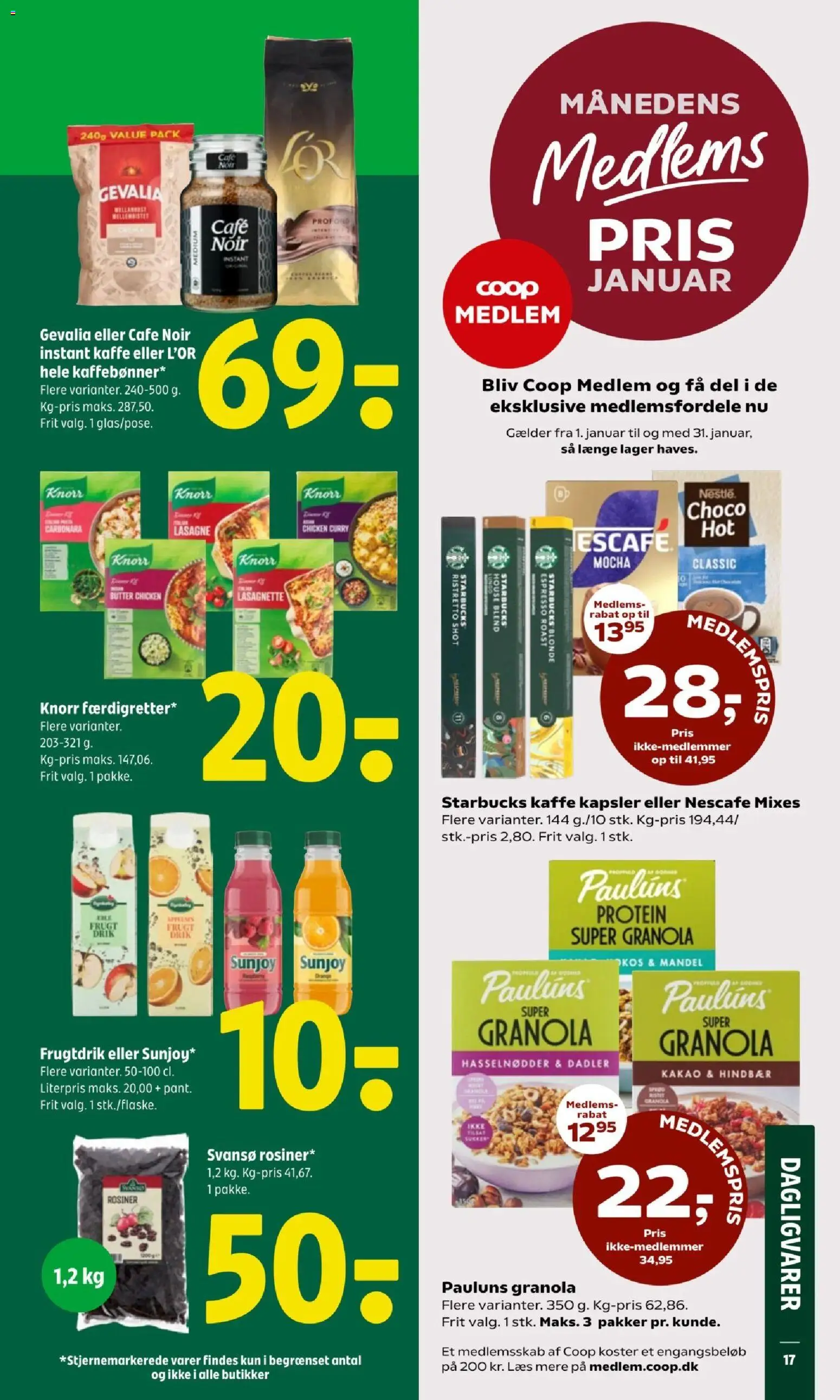 Coop 365 tilbudsavis – gyldig fra 08.01.2026 | Side: 19 | Produkter: Kaffe, Rosiner, Kakao, Carpete