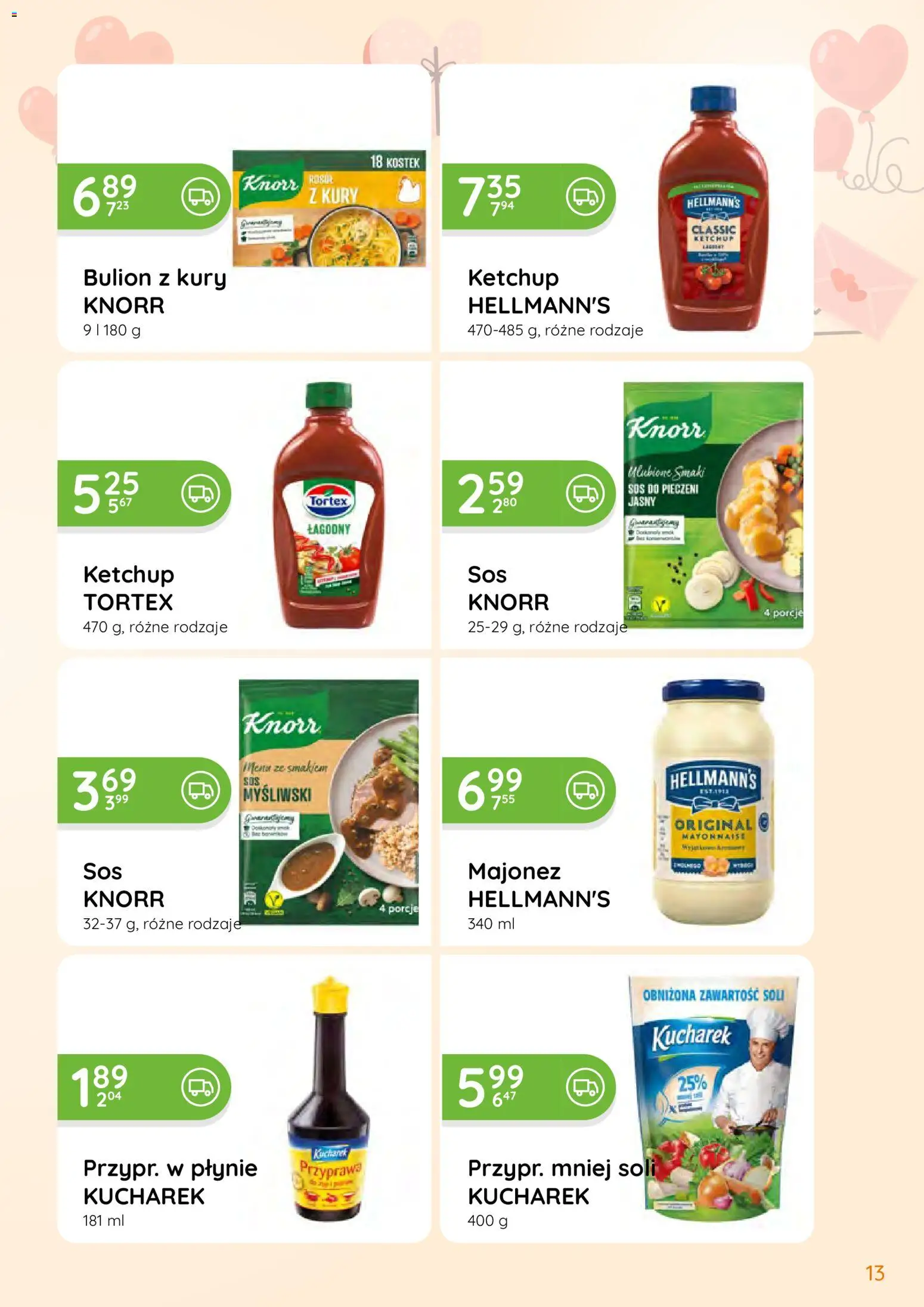 Eurocash Gazetka - Oferta Produktowa od 09.02.2026 | Strona: 13 | Produkty: Ketchup, Ketchup tortex, Majonez, Sos