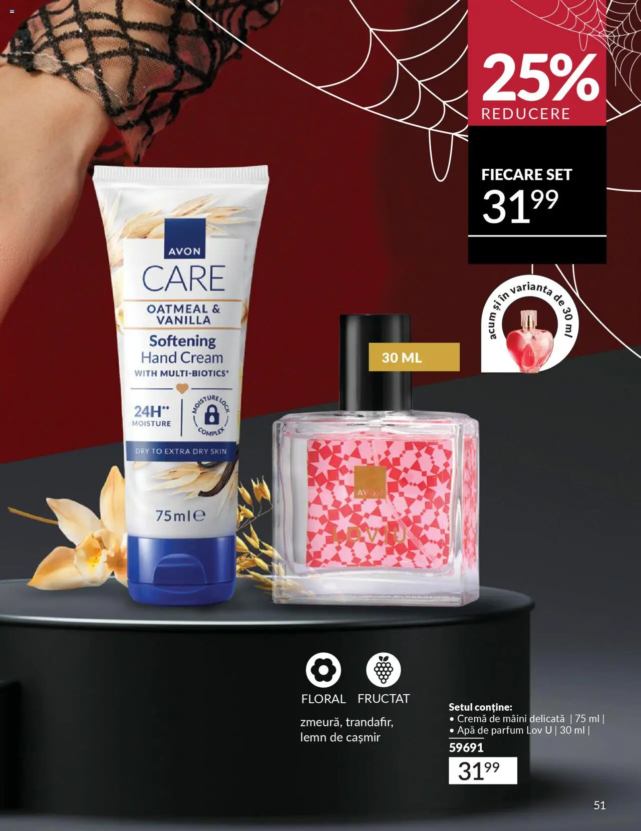 Noul catalog Avon – valabil de la 14.10.2025 | Pagină: 51 | Produse: Apă de parfum, Cremă, Cremă de mâini, Apă