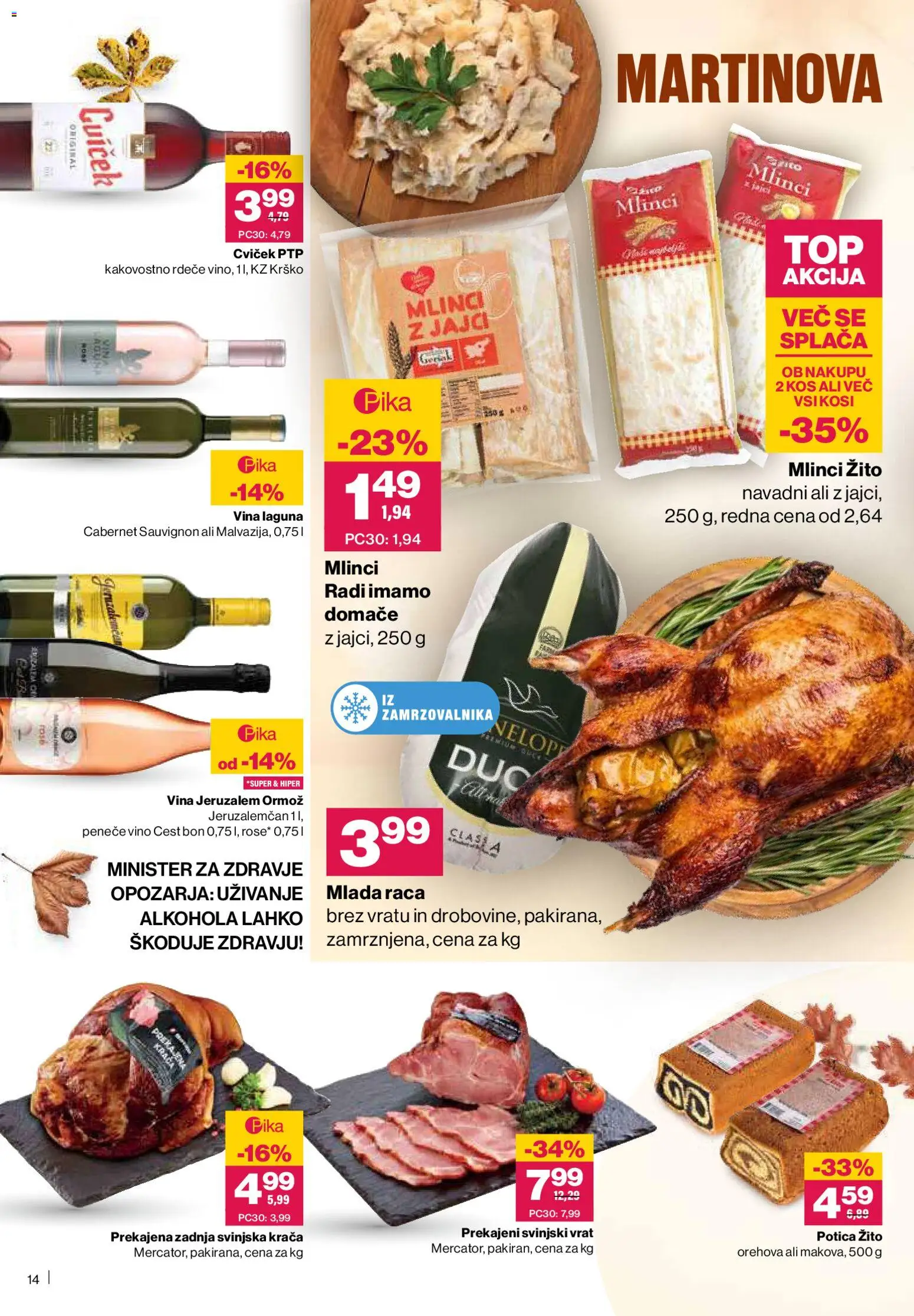 Novi Mercator katalog ponudbe – veljaven od 23.10.2025 | Stran: 14 | Izdelki: Kos, Vino