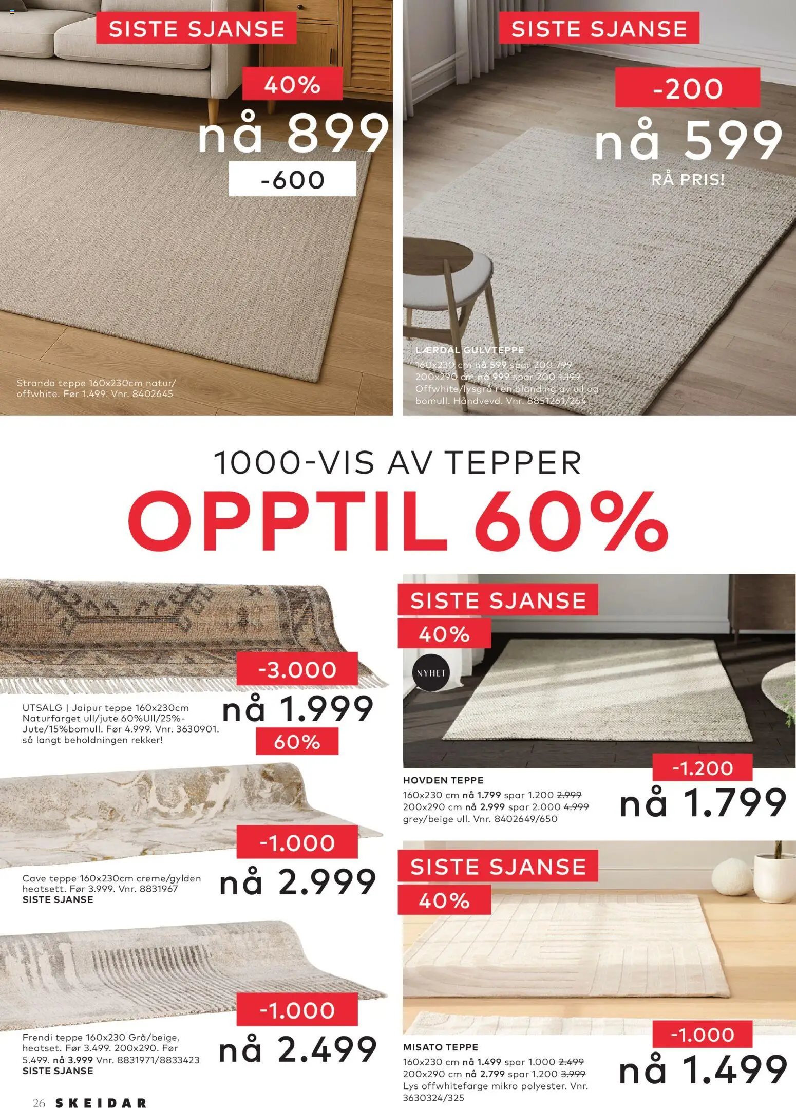 {H1} | Side: 26 | Produkter: Lys, Teppe