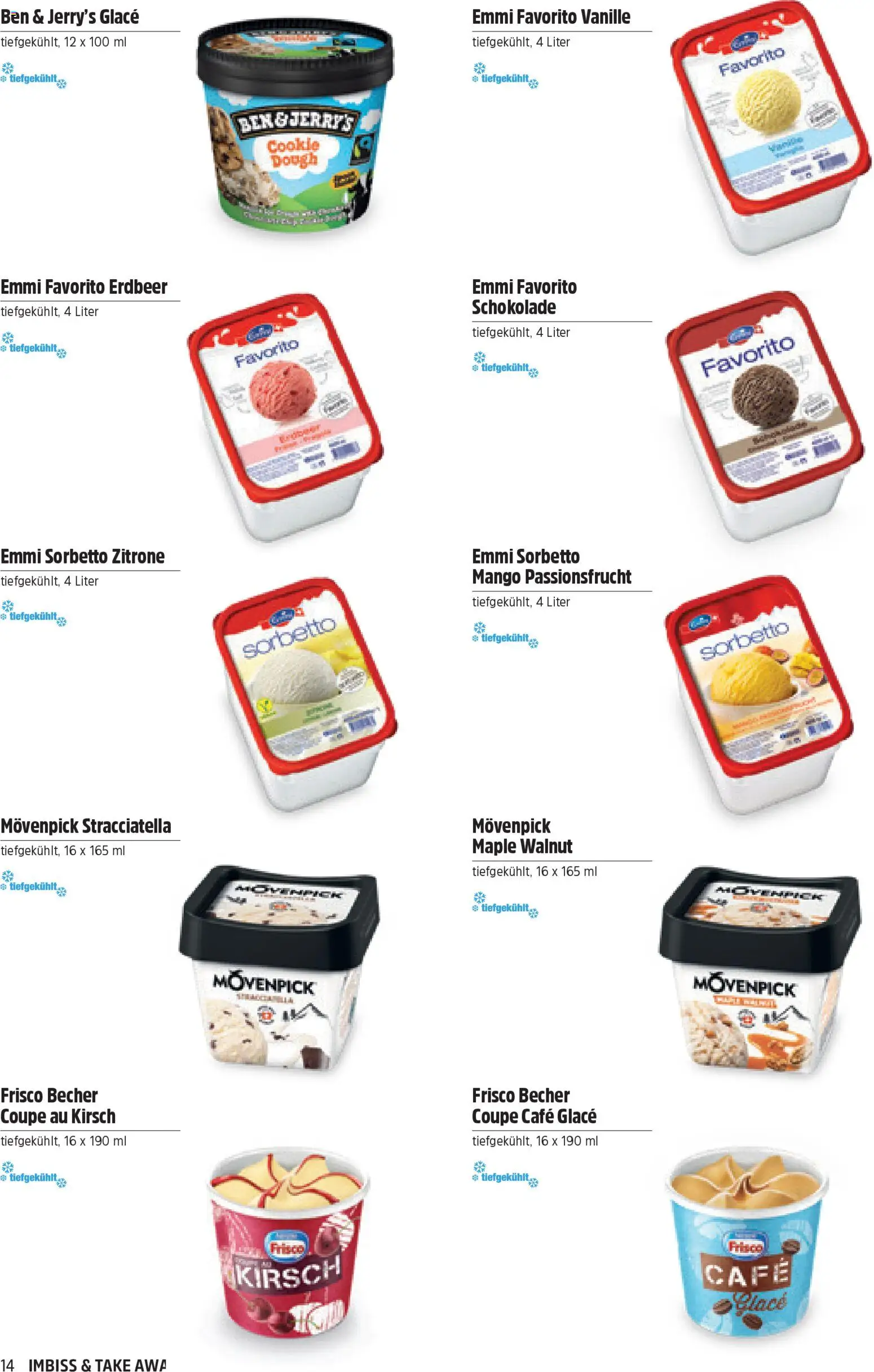 TopCC aktionen Imbiss & Take Away – gültig ab 31.03.2026 | Seite: 14 | Produkte: Glace, Schokolade, Mango, Zitrone