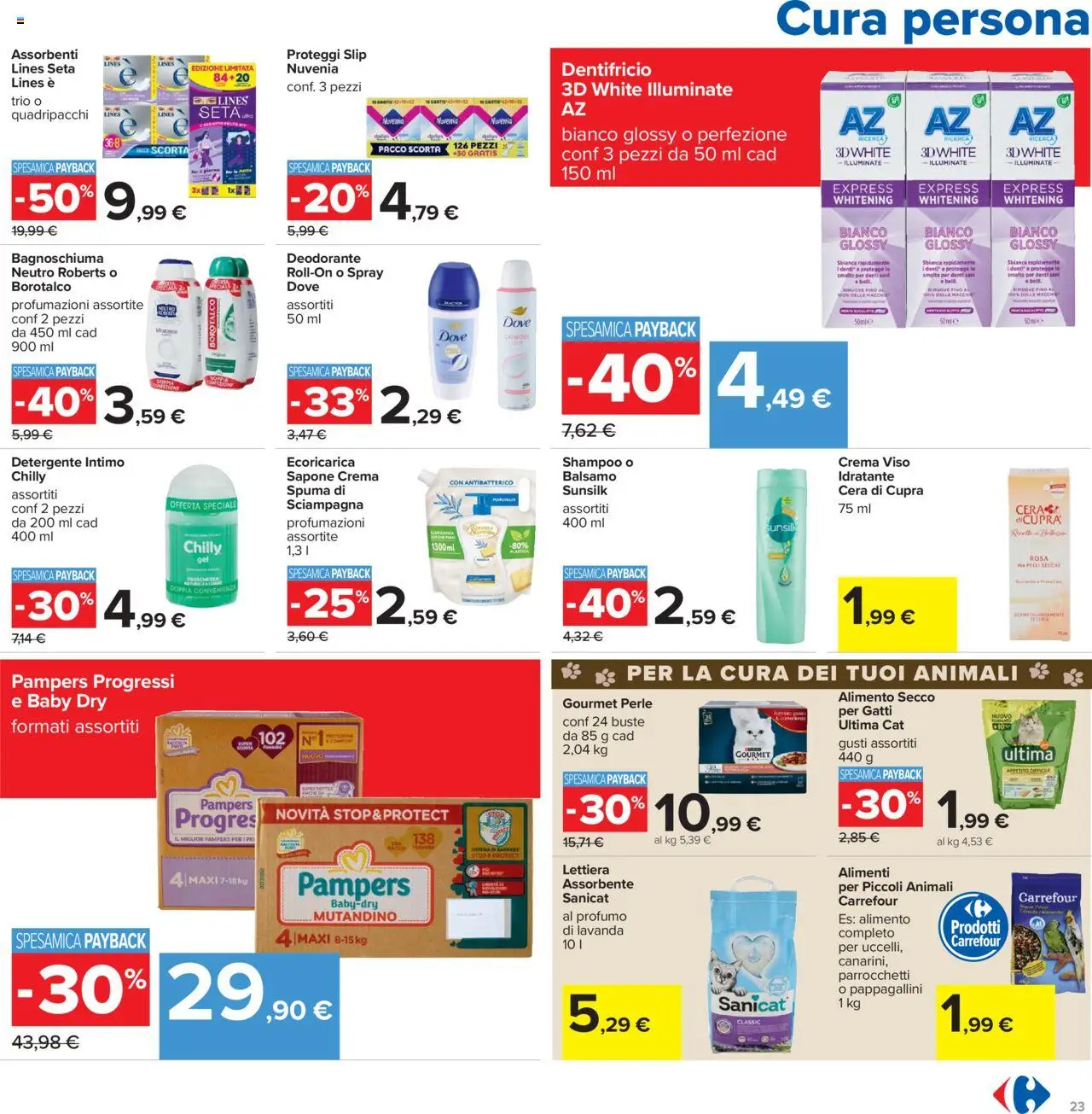 Volantino Carrefour del 23.10.2025 | Pagina: 23 | Prodotti: Balsamo, Dentifricio, Intimo, Lavanda