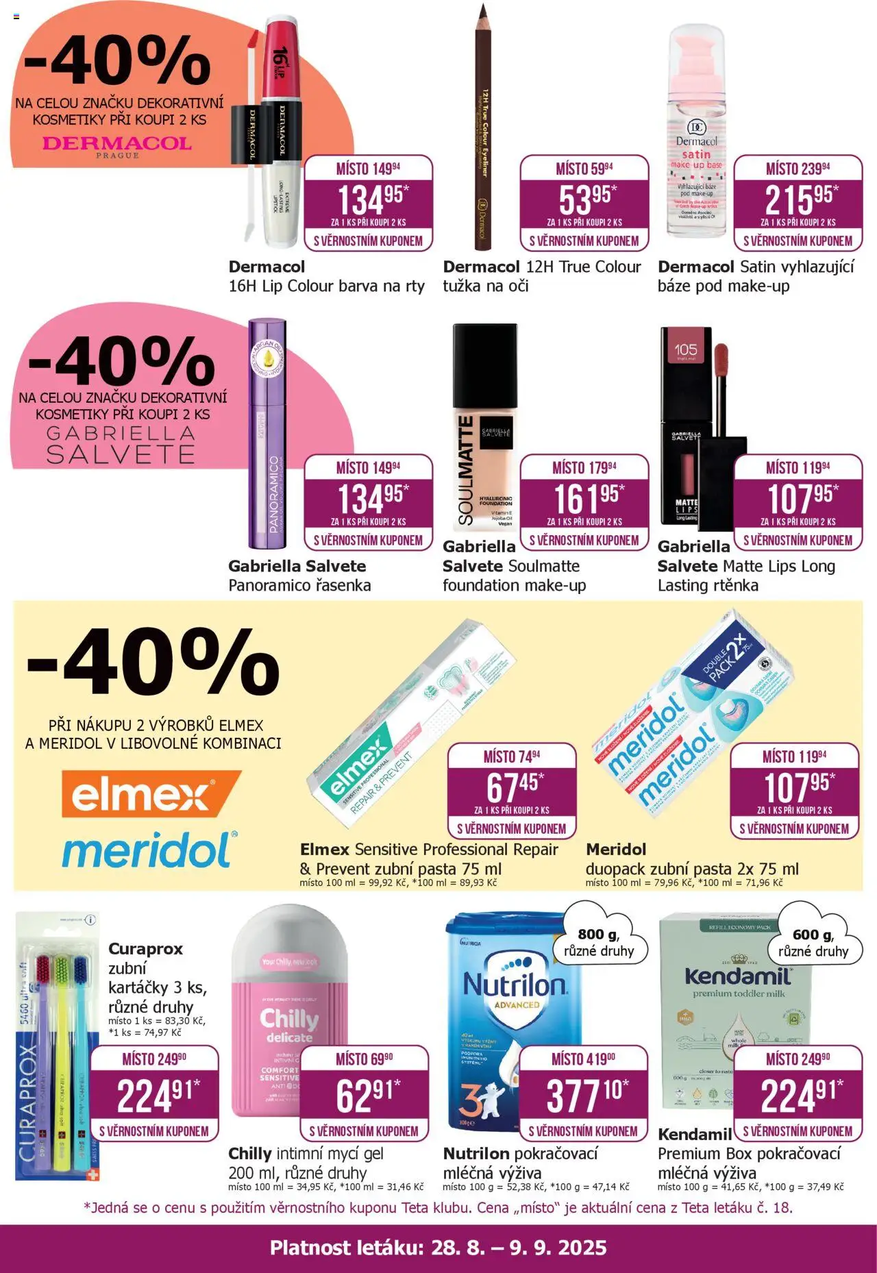 TETA Drogerie leták - Klub od 28.08.2025 | Strana: 2 | Produkty: Makeup, Meridol, Tužka, Rtěnka
