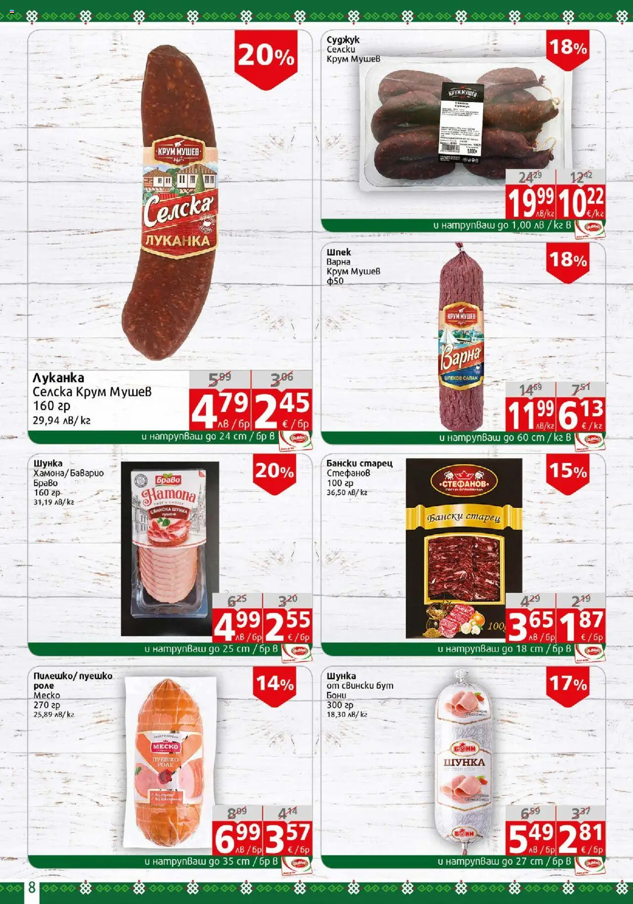  | Страница: 8 | Продукти: Салам, Шунка, Пуешко