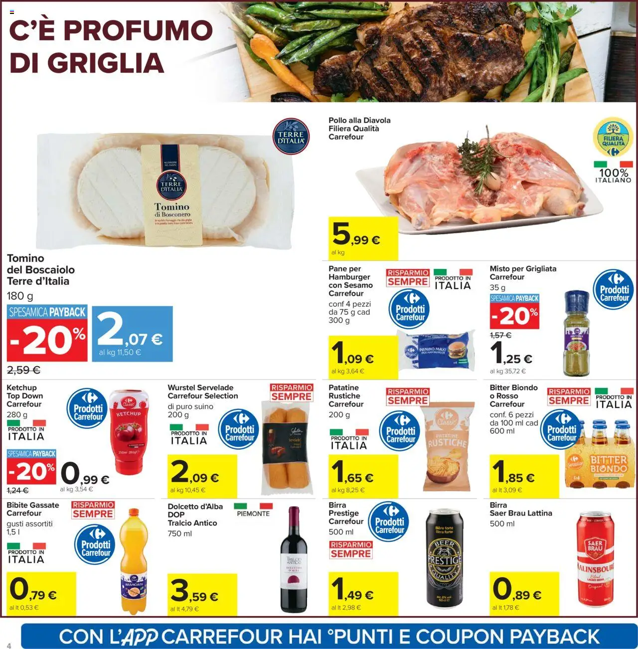 Volantino Carrefour del 07.08.2025 | Pagina: 4 | Prodotti: Top, Griglia, Tomino, Profumo