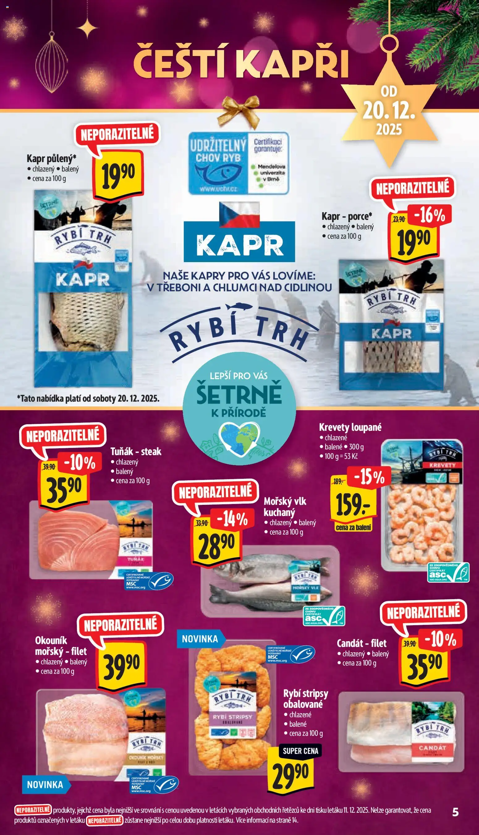 Albert leták - Supermarket od 17.12.2025 | Strana: 10 | Produkty: Steak, Candát, Potraviny, Kapr