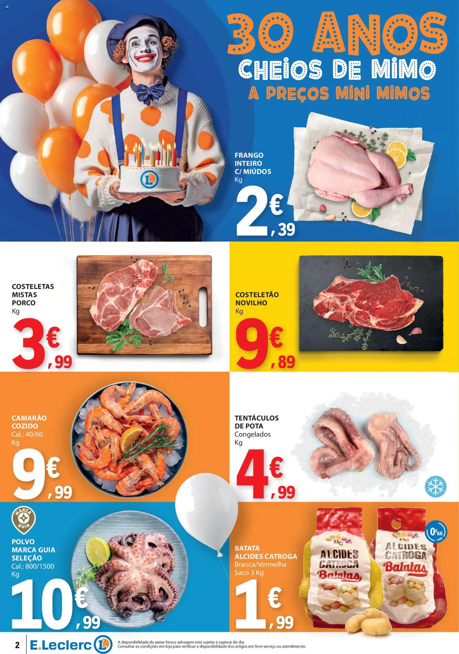 E.Leclerc folheto │ válido de 23.10.2025 | Página: 2 | Produtos: Batata, Frango, Polvo, Camarão