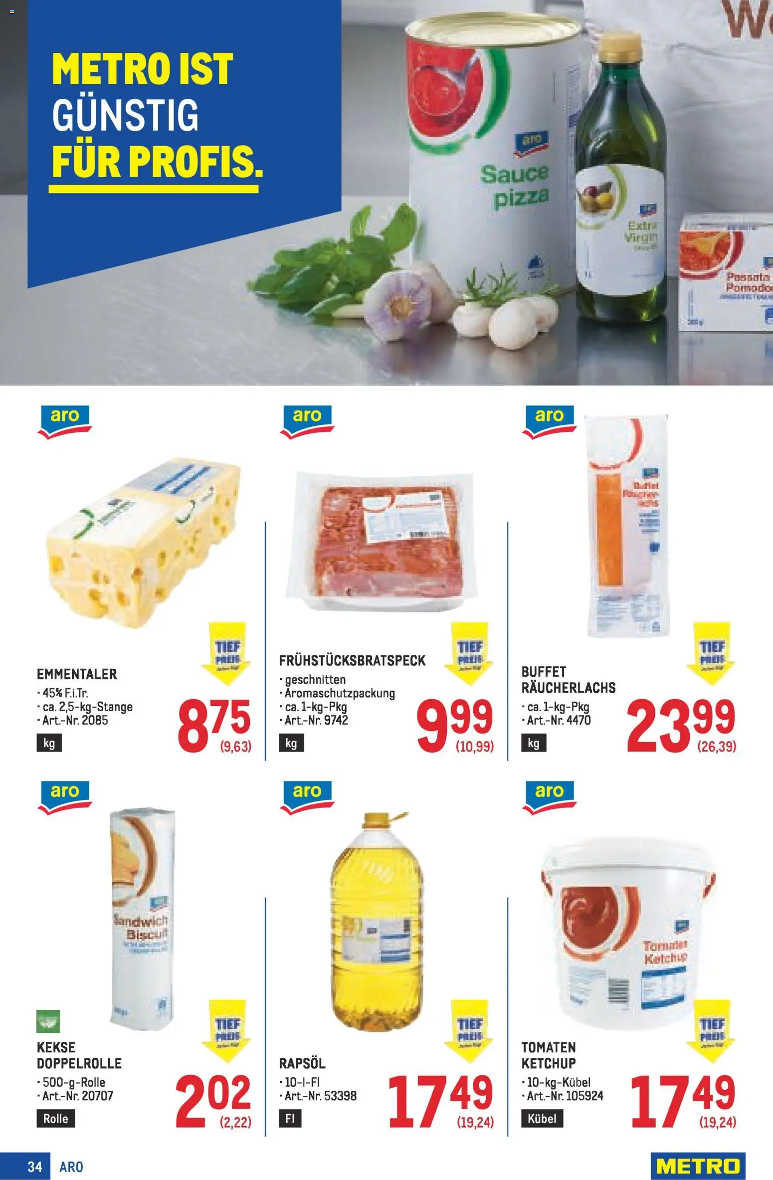 Metro angebote Profi gültig ab 27.11.2025 | Seite: 34 | Produkte: Ketchup, Kekse, Pizza, Tomaten