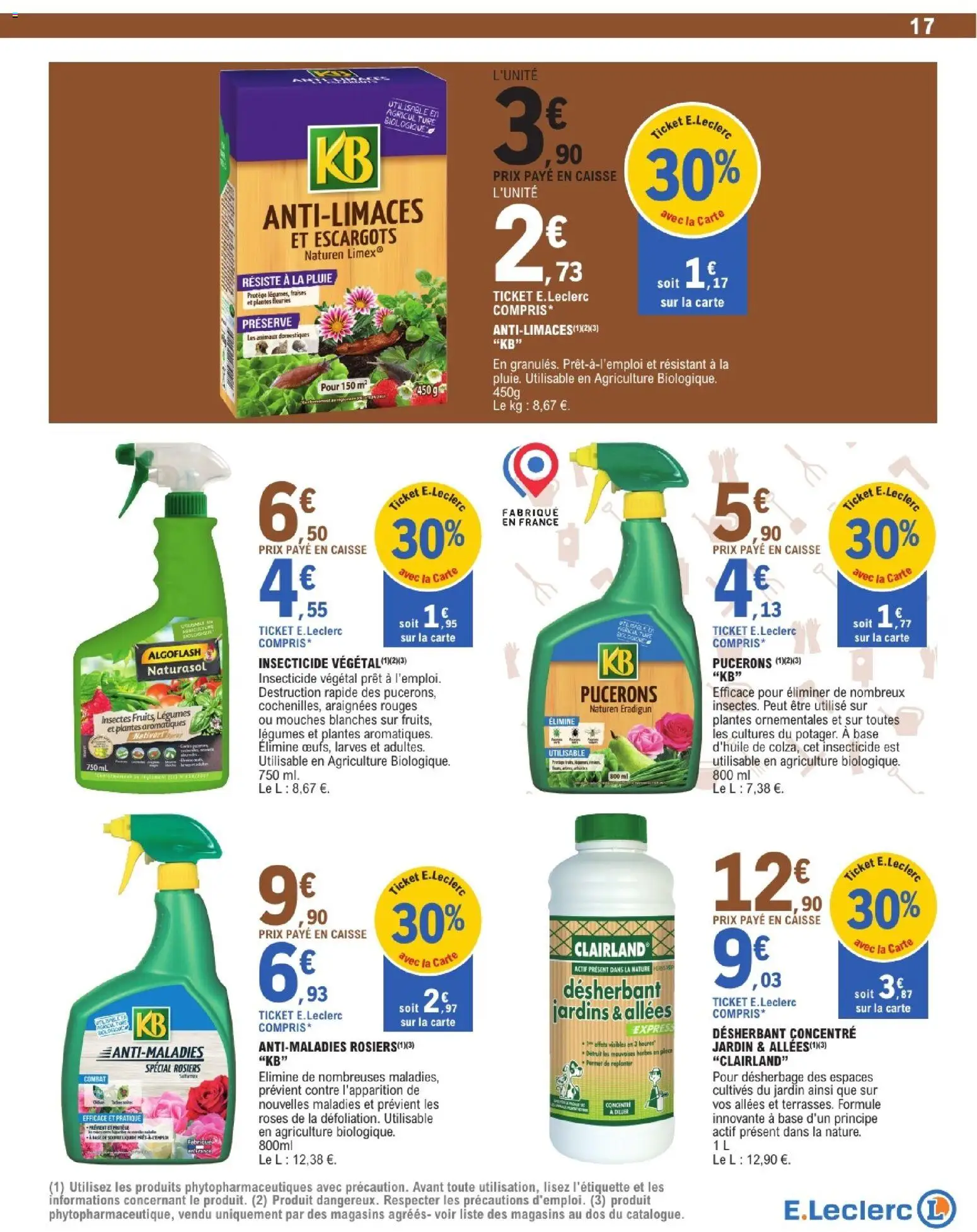 {H1} | Page: 17 | Produits: Base, Plantes, Escargots, Fraises