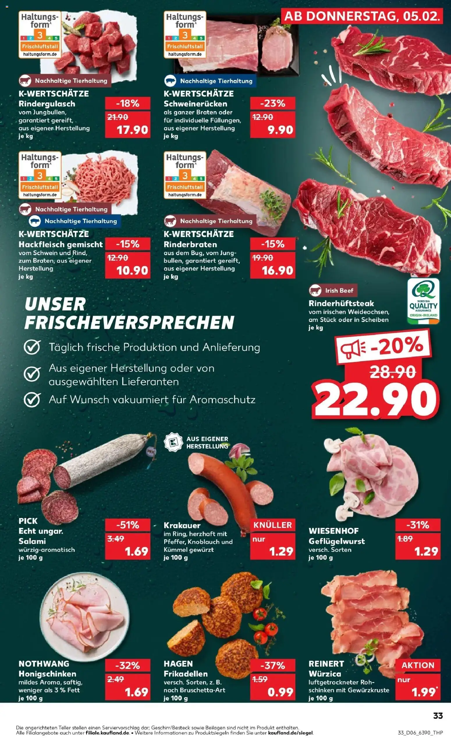 Kaufland prospekt Metzingen	 – gültig ab 09.02.2026 | Seite: 33 | Produkte: Knoblauch, Schweinerucken, Steak, Hackfleisch