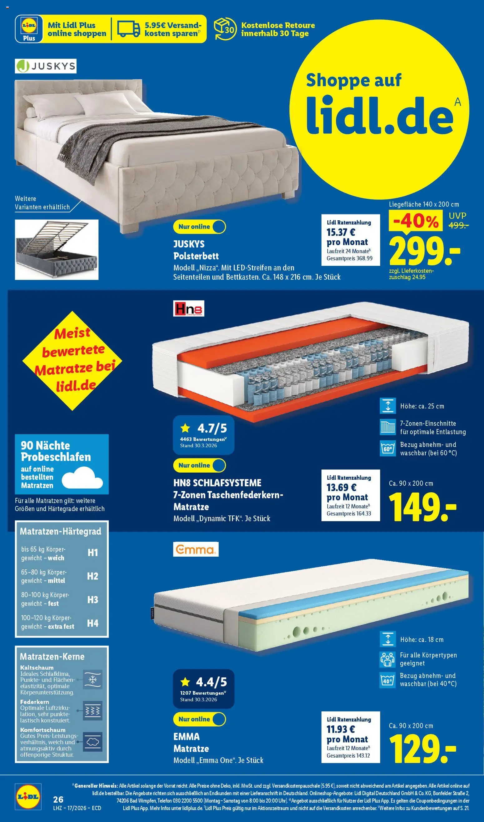 Lidl Exklusive Vorschau – gültig ab 20.04.2026 | Seite: 16 | Produkte: Gewicht, Polsterbett, Bad, Telefon