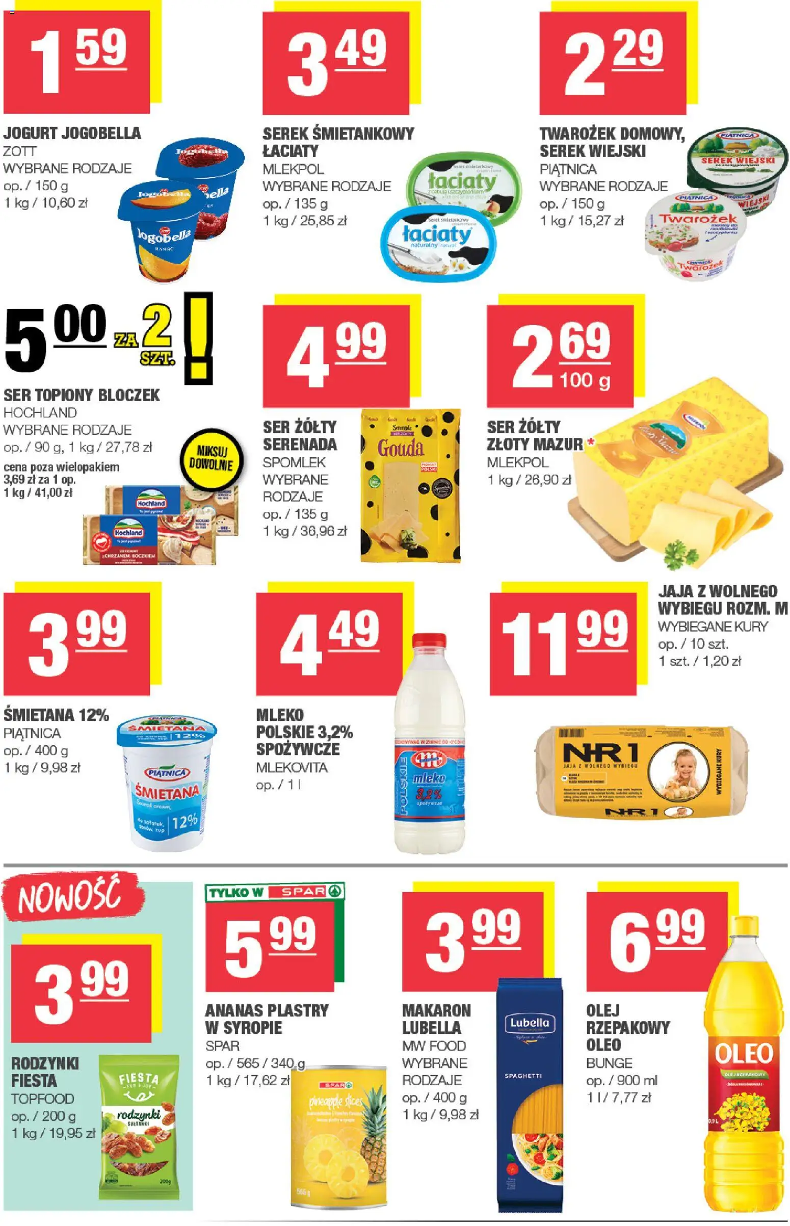 Spar gazetka - Mini od 16.03.2026 | Strona: 3 | Produkty: Ser topiony, Ser, Makaron, Jaja