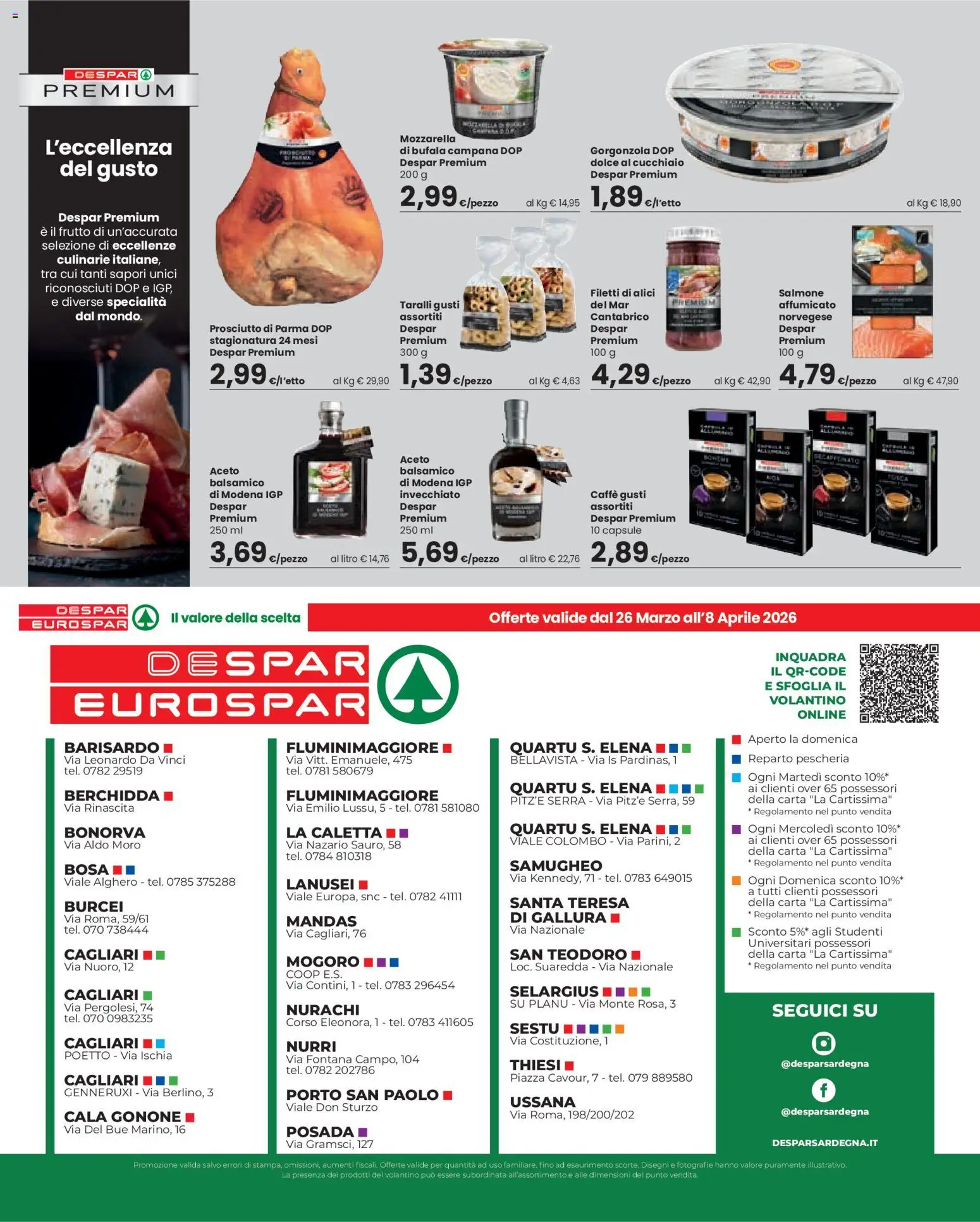Volantino Despar del 26.03.2026 | Pagina: 12 | Prodotti: Aceto, Taralli, Gorgonzola, Alici
