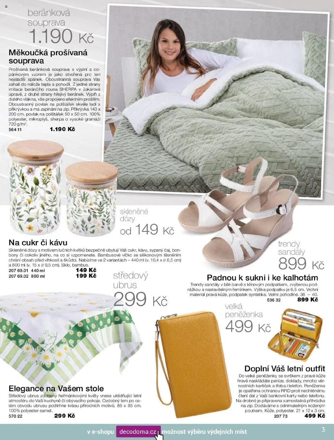 Decodoma katalog Léto 2025 od 17.04.2025 | Strana: 3 | Produkty: Skleněné dózy, Sandály, Bonbóny, Peněženka