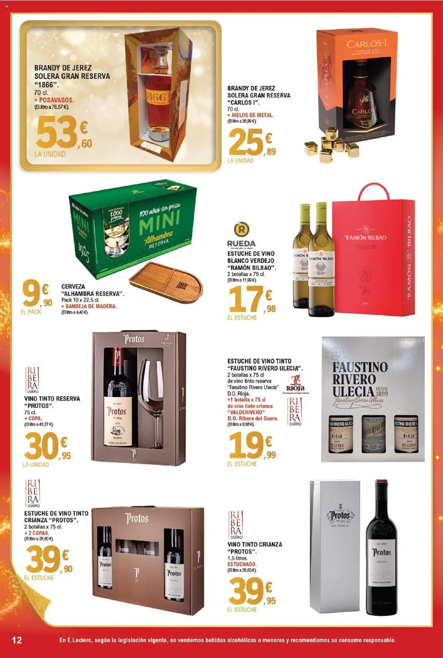 E.Leclerc folleto │ válido desde el 03.12.2025 | Página: 12 | Productos: Jamón, Vino, Μαύρο πιπέρι, Bandeja