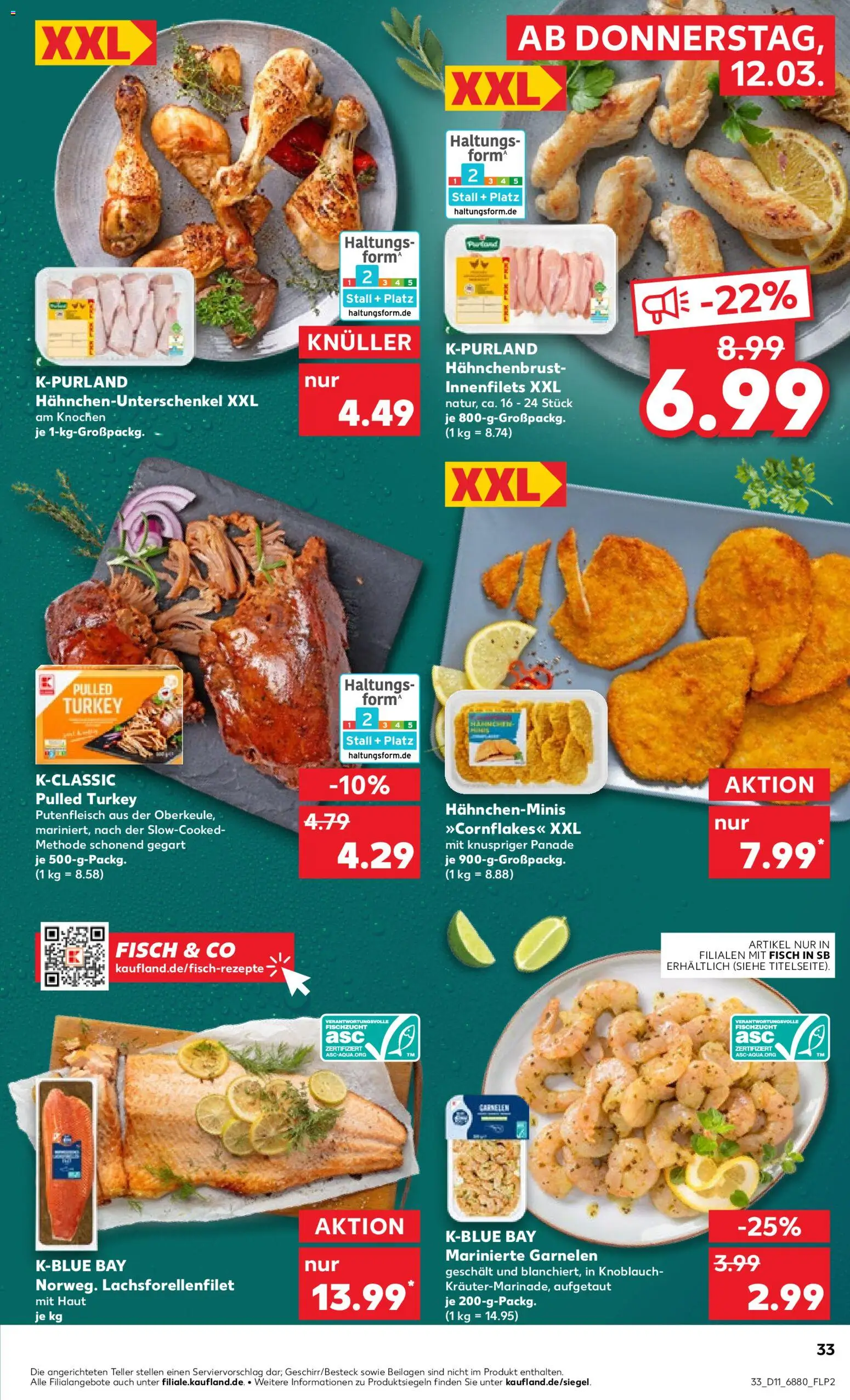 Kaufland Prospekt Völklingen	 – gültig ab 12.03.2026 | Seite: 33 | Produkte: Garnelen, Fisch, Knoblauch, Hahnchenbrust
