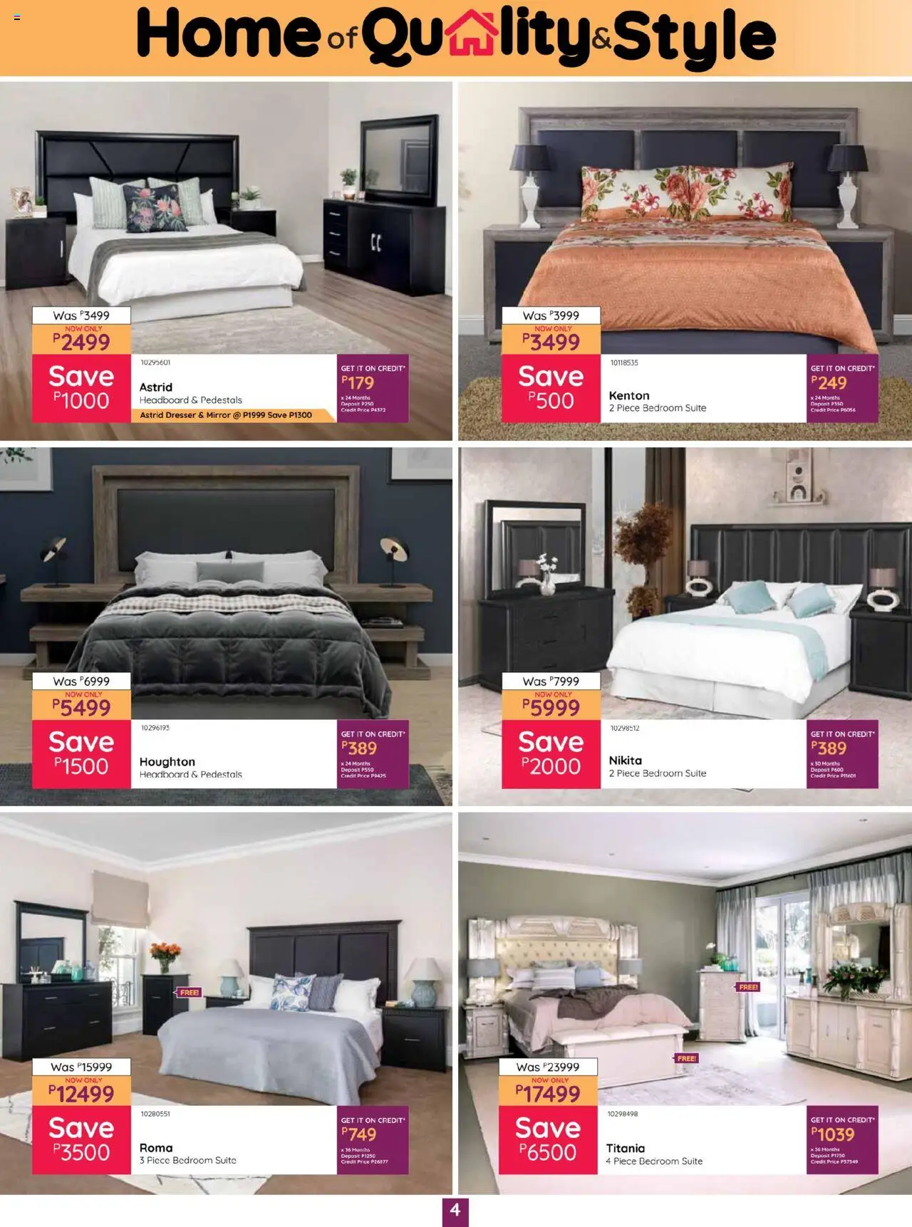 New Bradlows catalogue – valid from 16.10.2025 | Page: 4 | Products: Headboard, Mirror