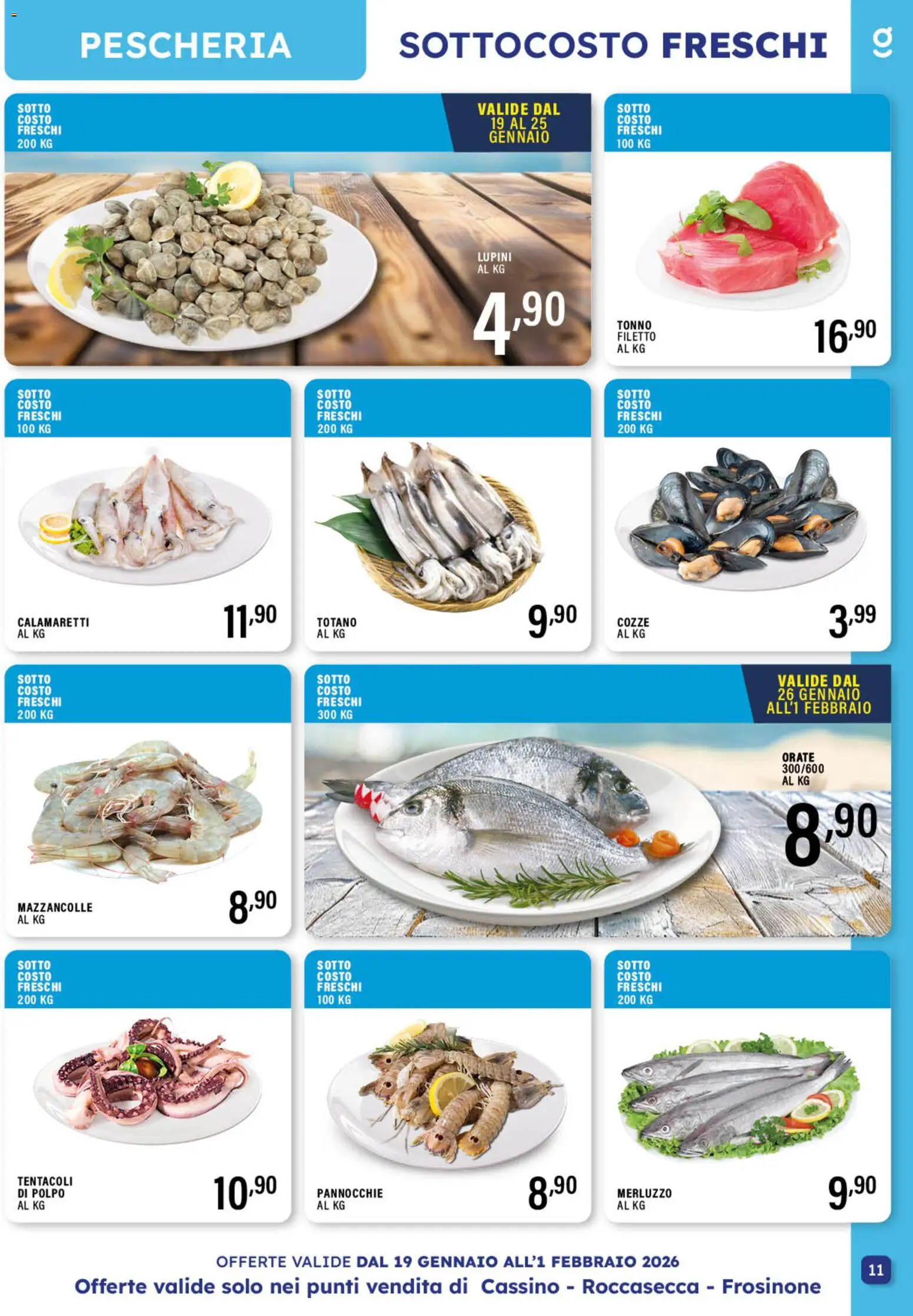 Volantino GECOP del 19.01.2026 | Pagina: 11 | Prodotti: Lupini, Cozze, Polpo, Mazzancolle