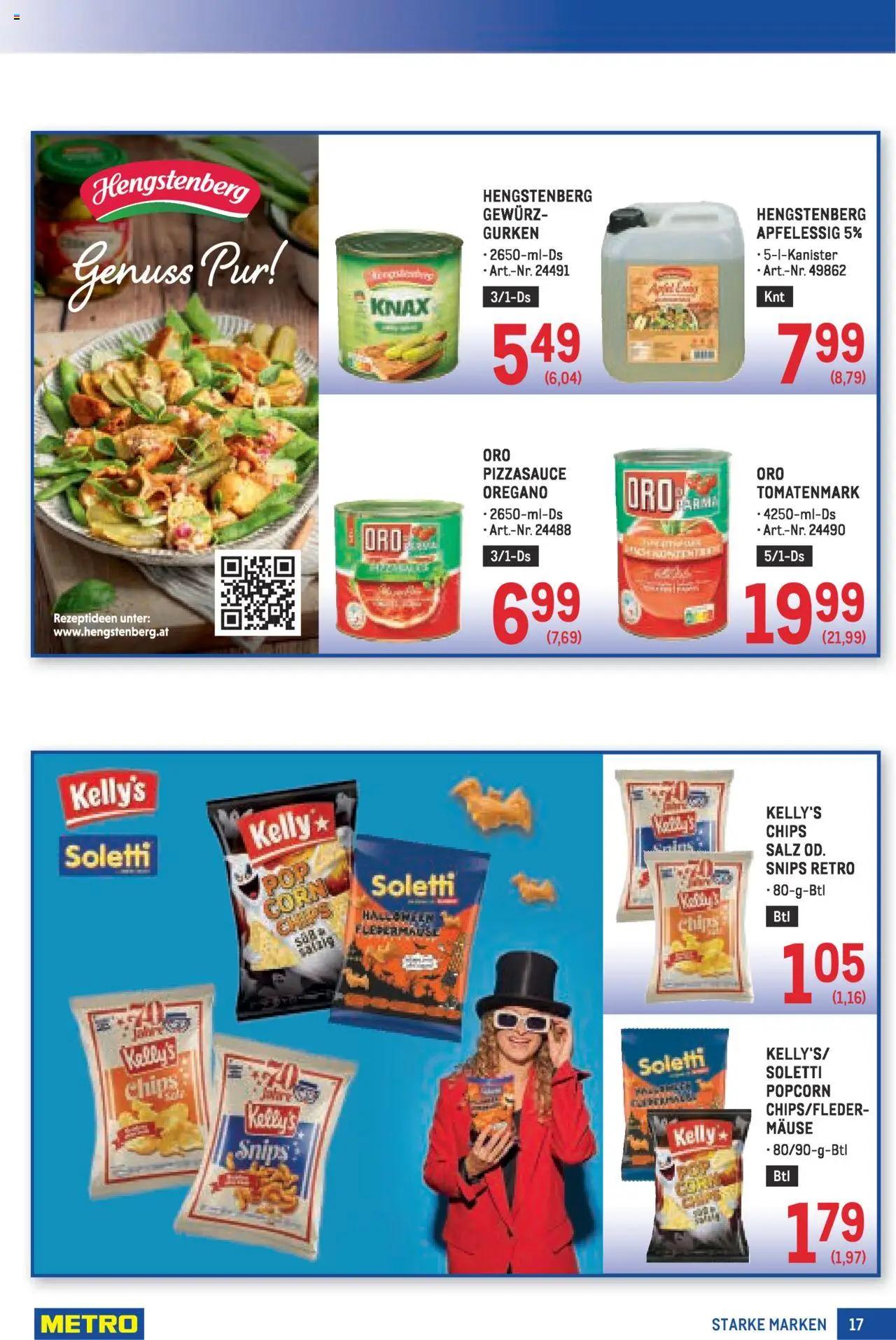 Metro - METRO AT - Starke Marken gültig ab 16.10.2025 | Seite: 17 | Produkte: Chips, Gurken, Salz