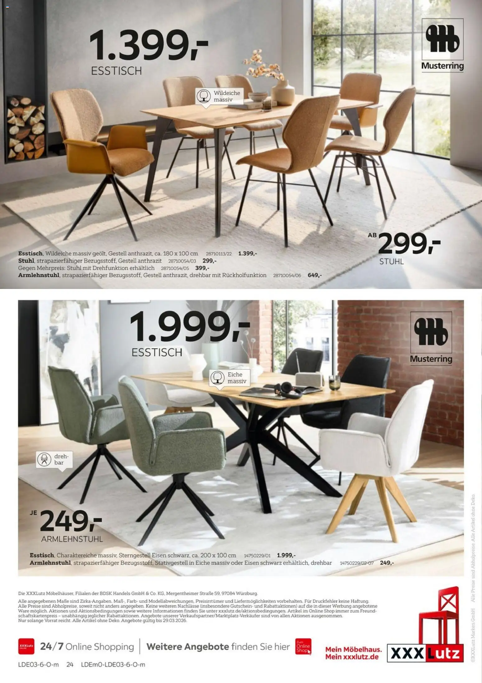XXXL Lutz Musterring Spezial – gültig ab 15.03.2025 | Seite: 24 | Produkte: Esstisch, Stuhl