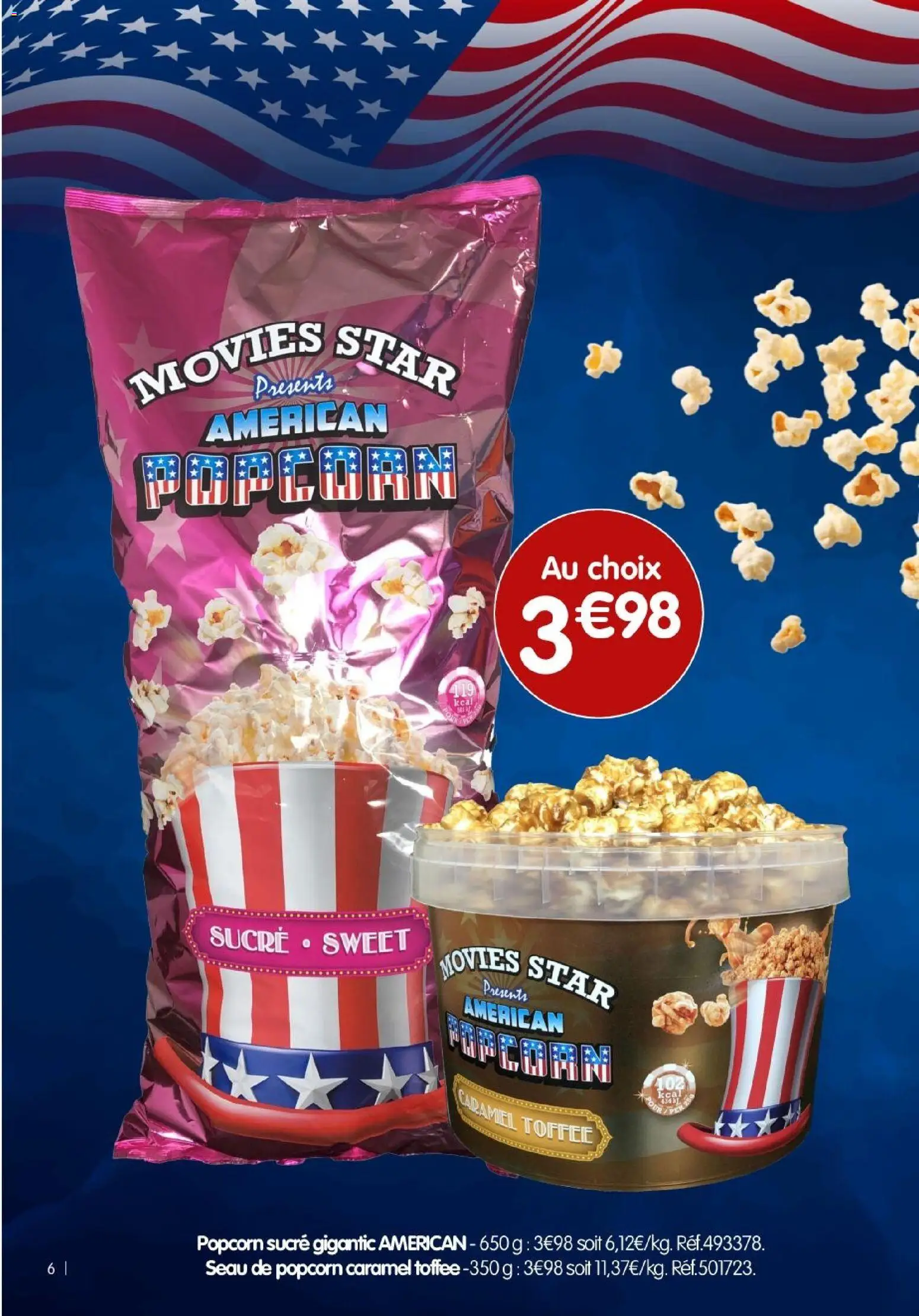 {H1} | Page: 6 | Produits: Sucre, Popcorn
