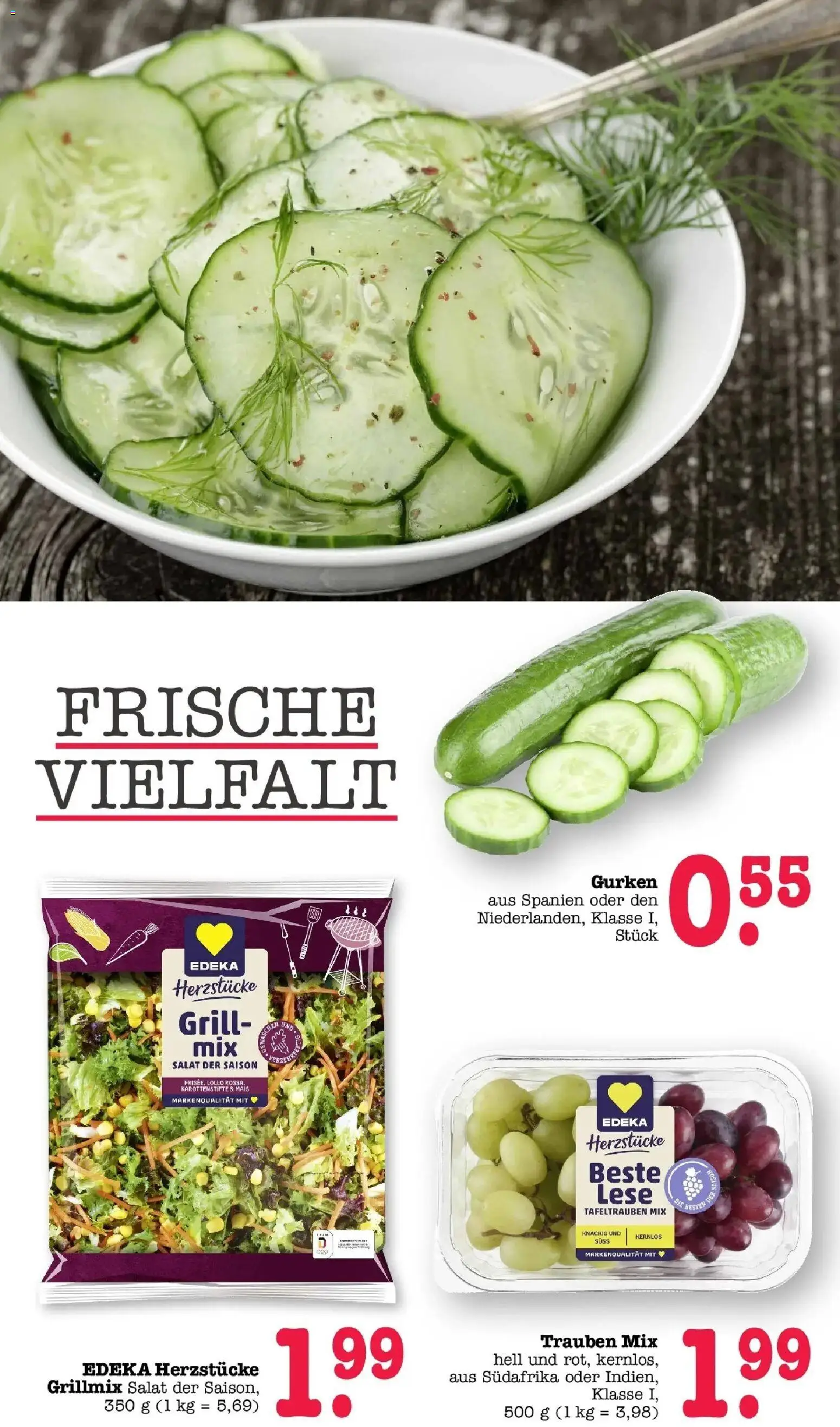 Edeka prospekt Wörth Am Rhein	 – gültig ab 05.04.2026 | Seite: 22 | Produkte: Grill, Trauben, Gurken, Salat