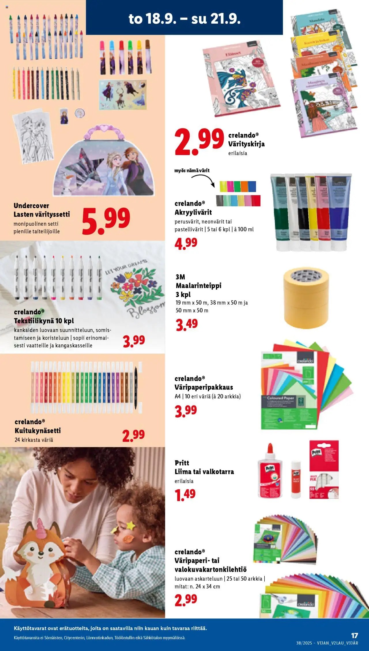 Lidl tarjoukset - Rovaniemi – voimassa 18.09.2025 alkaen | Sivu: 23 | Tuotteet: Liima, Maalarinteippi