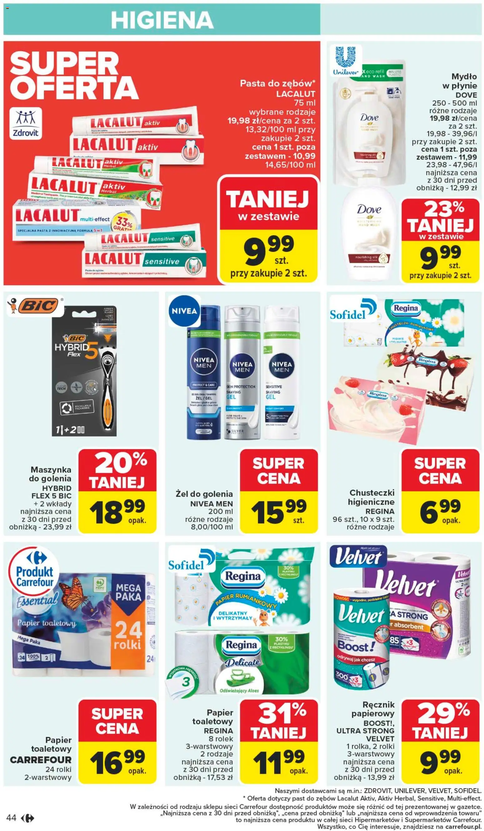 Carrefour Gazetka od 10.11.2025 | Strona: 46 | Produkty: Papier toaletowy, Rolki, Maszynka do golenia, Aloes