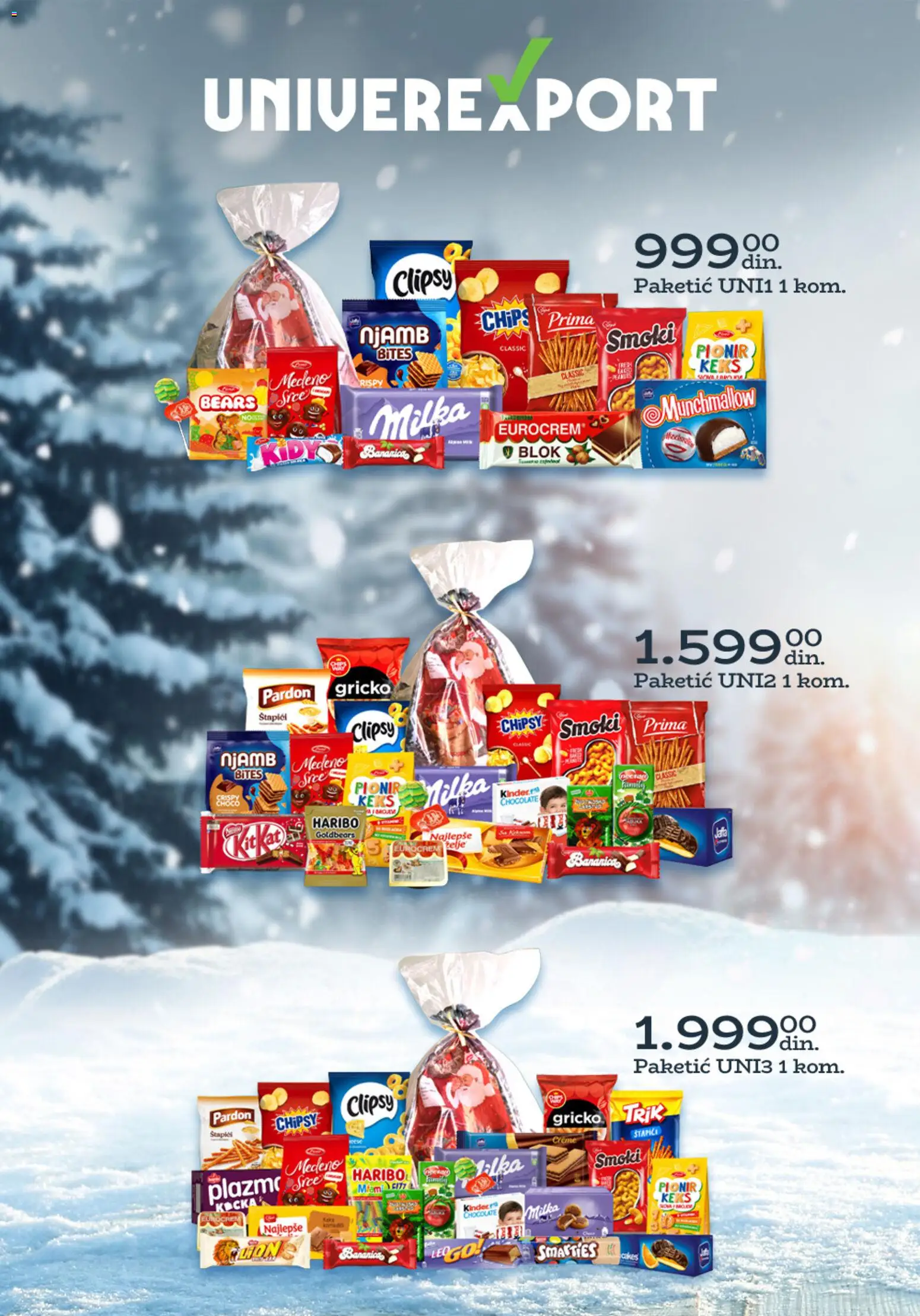 Univerexport katalog - važi od 09.12.2025 | Strana: 1 | Proizvode: Milka, Munchmallow, Smoki, Haribo