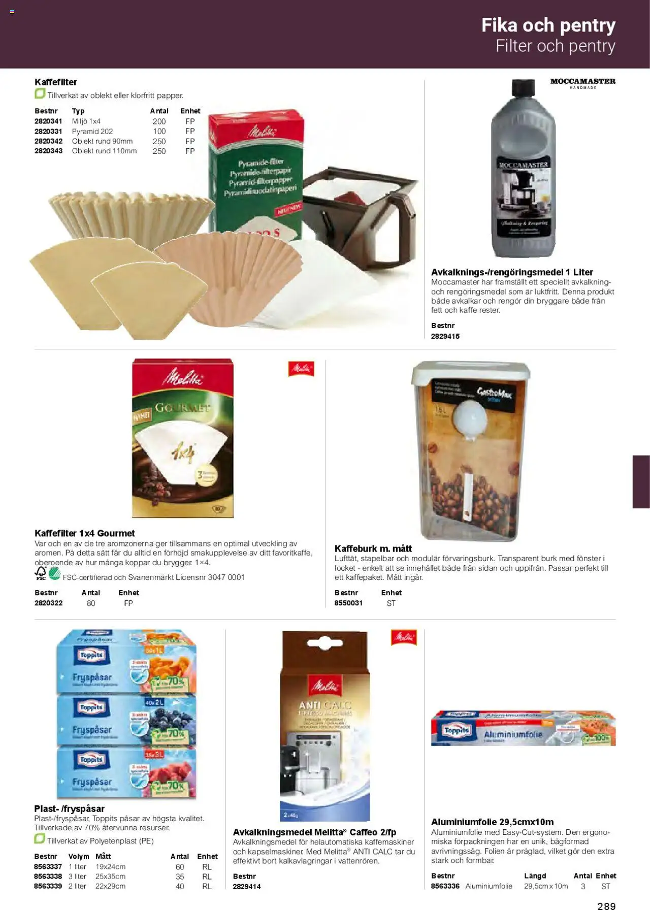 Office Depot reklamblad aktuell från 01.02.2025 | Sida: 291 | Produkter: Rengöringsmedel, Kaffe, Filter
