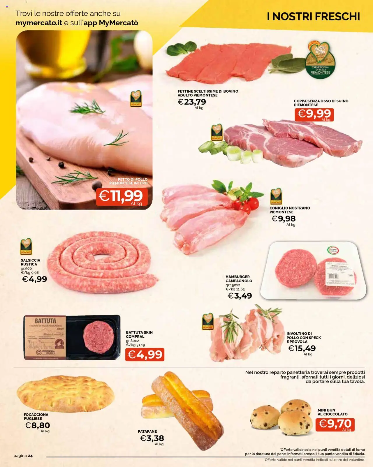 Volantino Mercatò del 02.10.2025 | Pagina: 24 | Prodotti: Speck, Suino, Forno, Hamburger