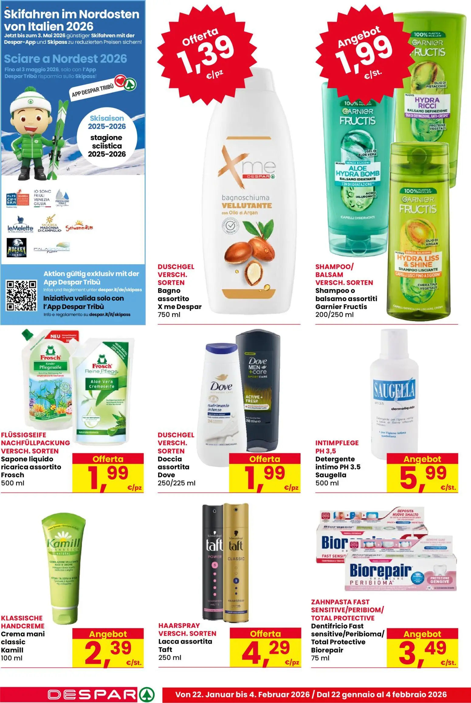 Volantino Despar del 22.01.2026 | Pagina: 18 | Prodotti: Lacca, Dentifricio, Intimo, Aloe vera