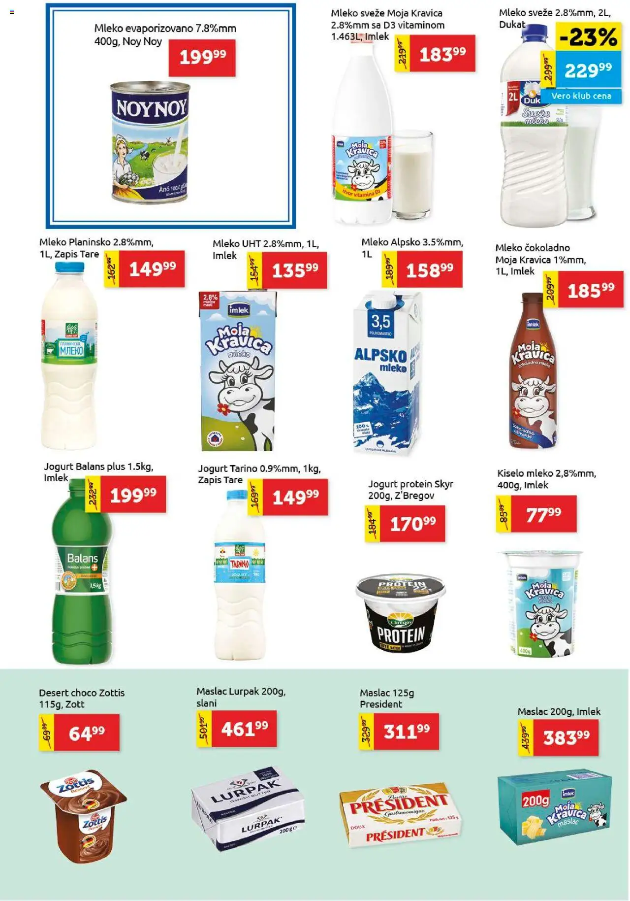 SuperVERO katalog - važi od 16.10.2025 | Strana: 6 | Proizvode: Maslac, Kiselo mleko, Moja kravica, Mleko