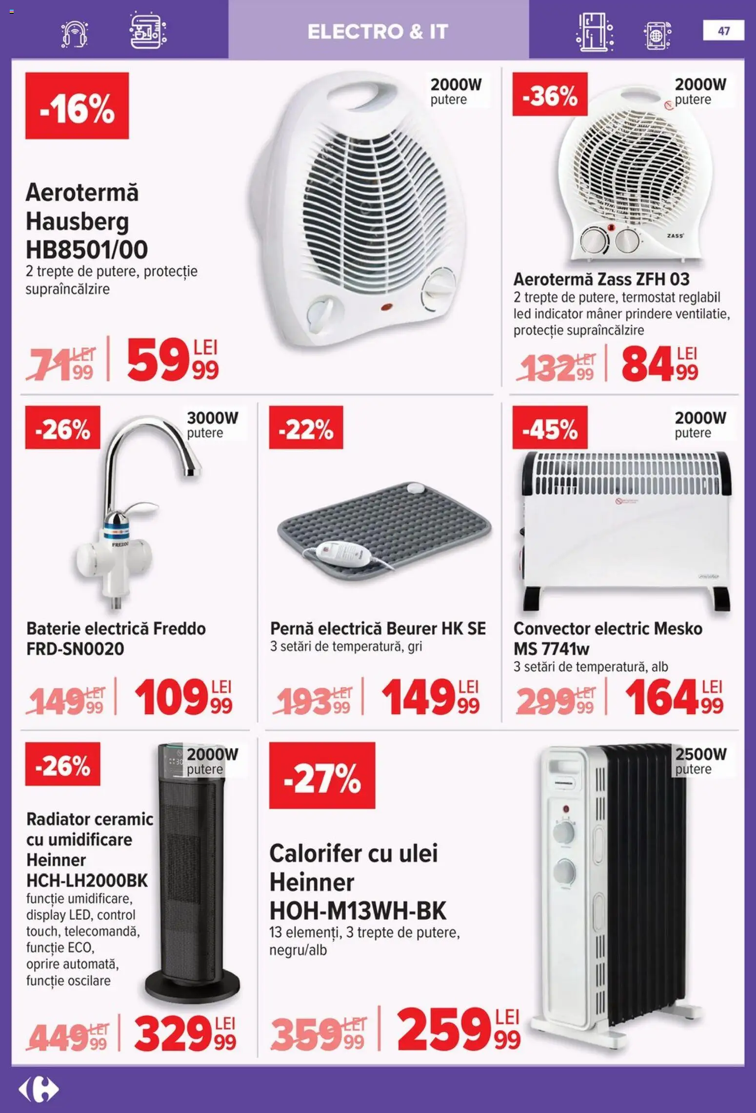 Noul catalog Carrefour – valabil de la 14.01.2026 | Pagină: 47 | Produse: Mâner, Calorifer, Baterie, Ulei
