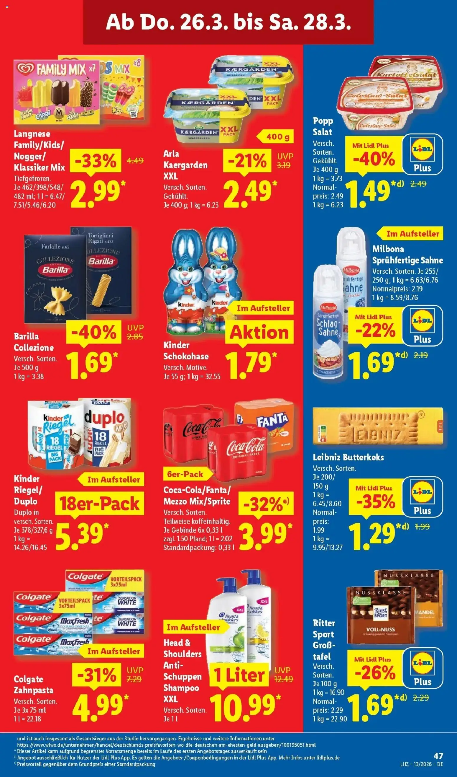 Lidl Prospekt Einbeck – gültig ab 23.03.2026 | Seite: 69 | Produkte: Fanta, Barilla, Zahnpasta, Sahne