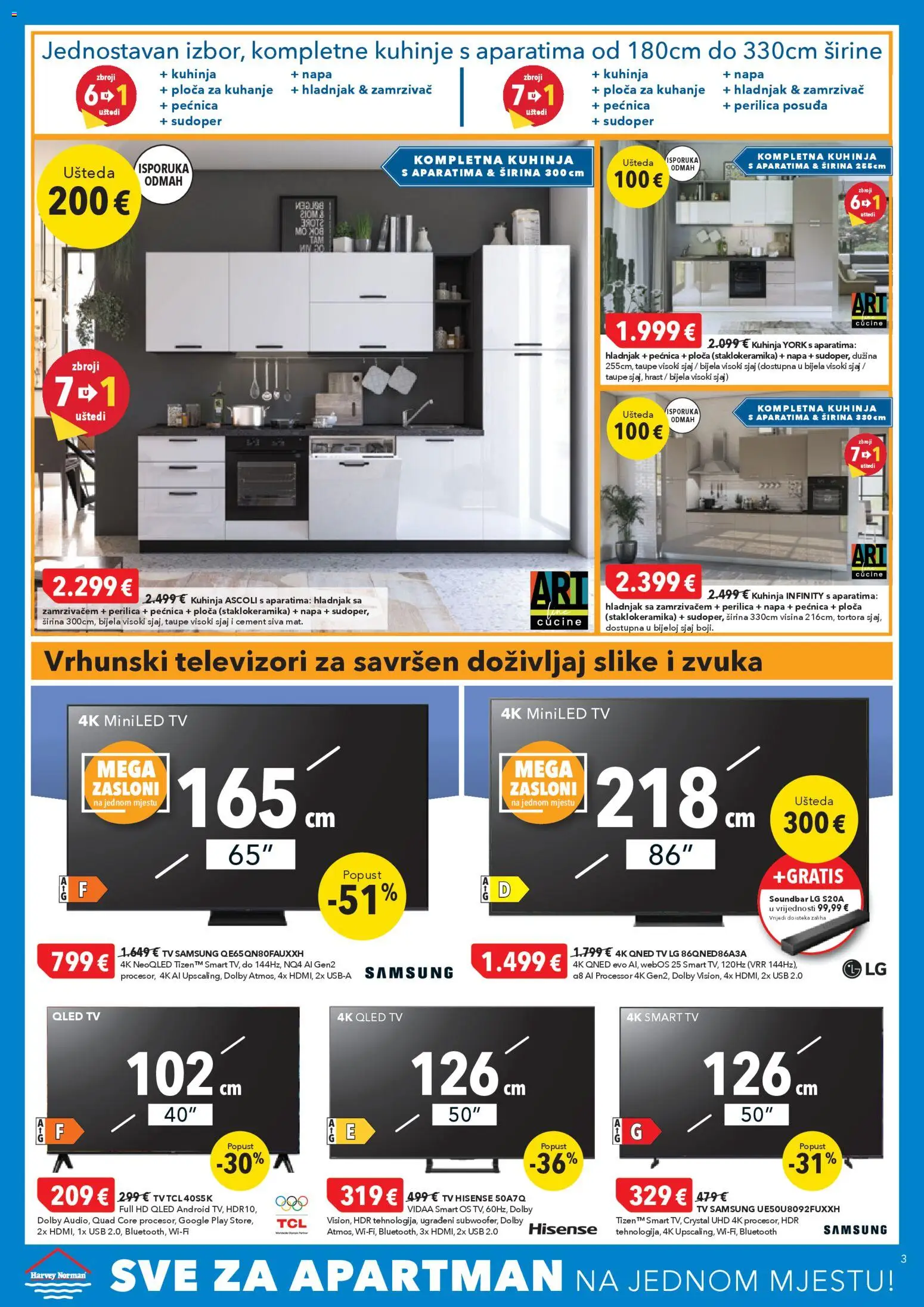 Harvey Norman katalog | vrijedi od 19.02.2026 | Stranica: 3 | Proizvodi: Televizori, Perilica posuđa, Smart TV, Ploča za kuhanje