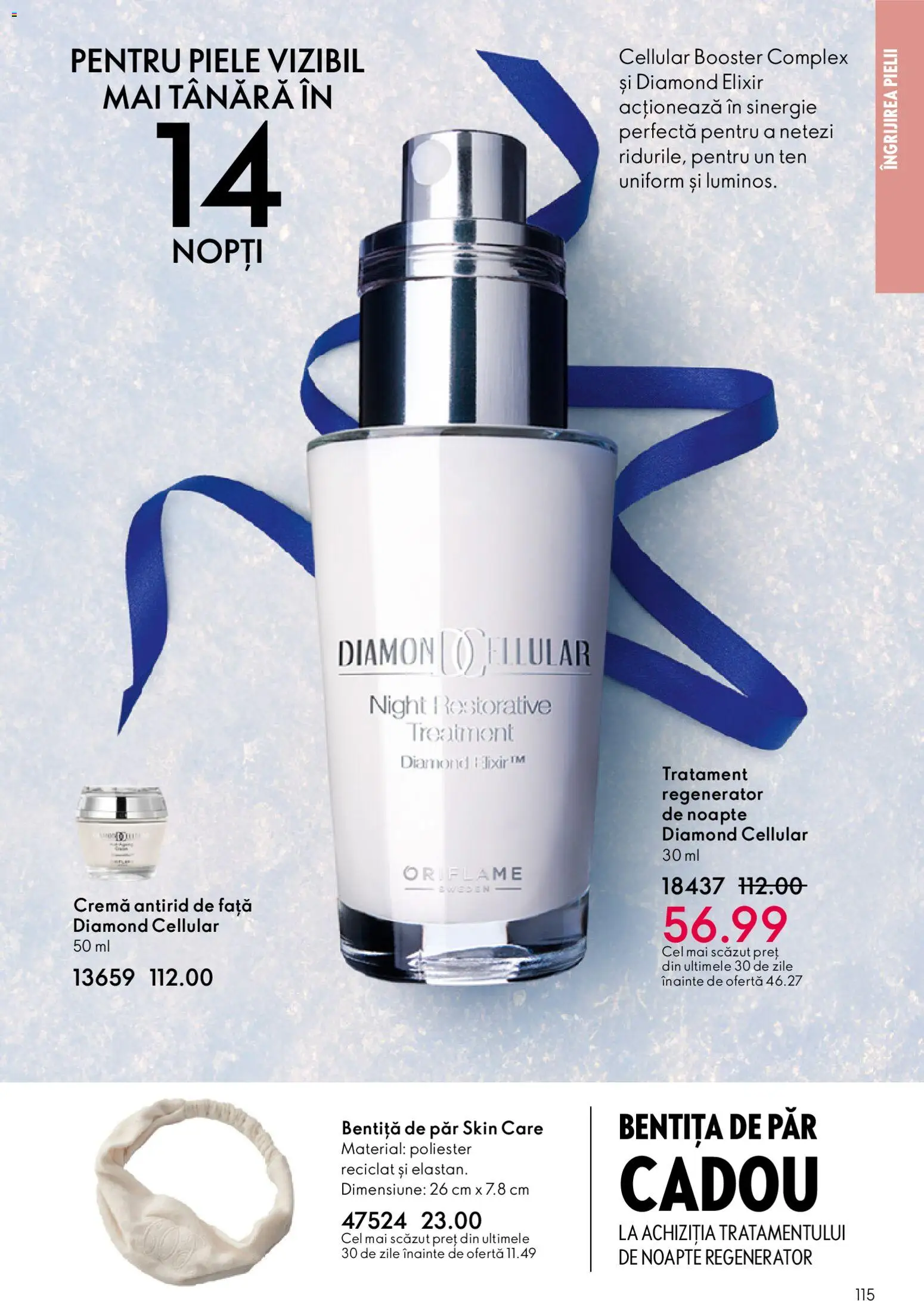Noul catalog Oriflame – valabil de la 03.12.2025 | Pagină: 115 | Produse: Bentiță de păr, Elixir, Cremă