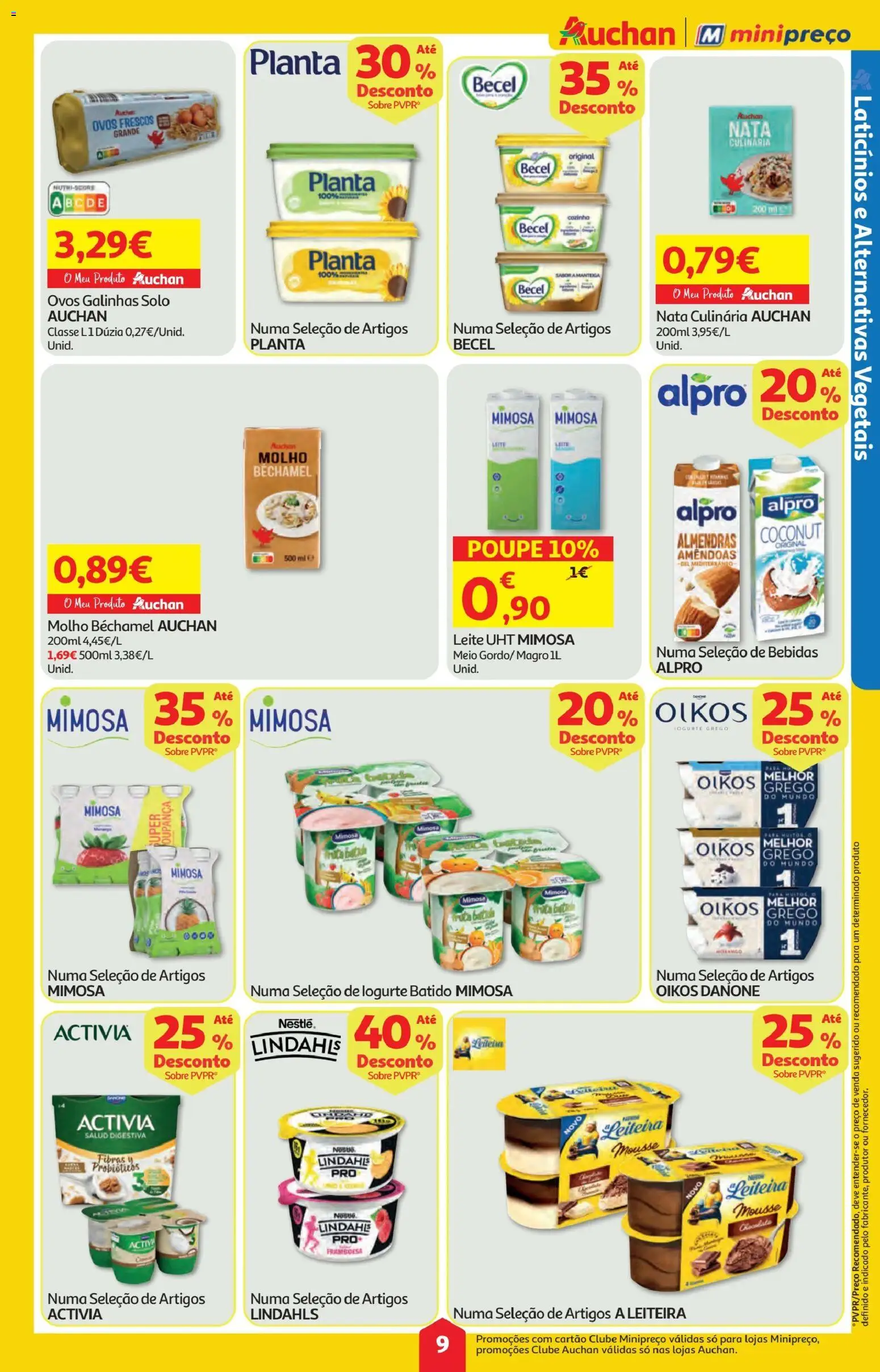 Minipreço folheto │ válido de 19.02.2026 | Página: 9 | Produtos: Amêndoas, Probióticos, Leite, Ovos