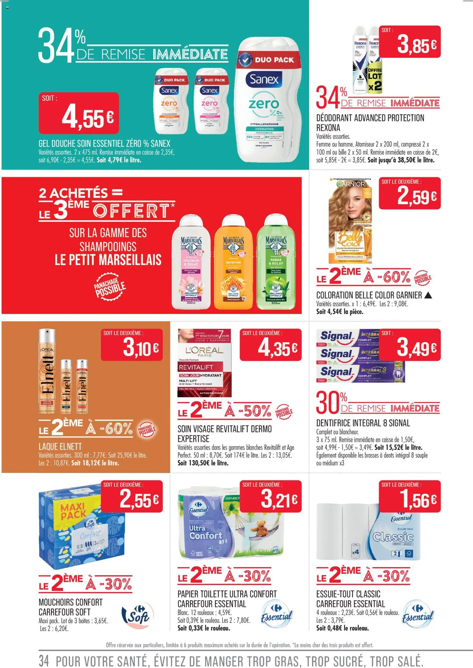 {H1} | Page: 34 | Produits: Coloration, Mouchoirs, Laque, Crème