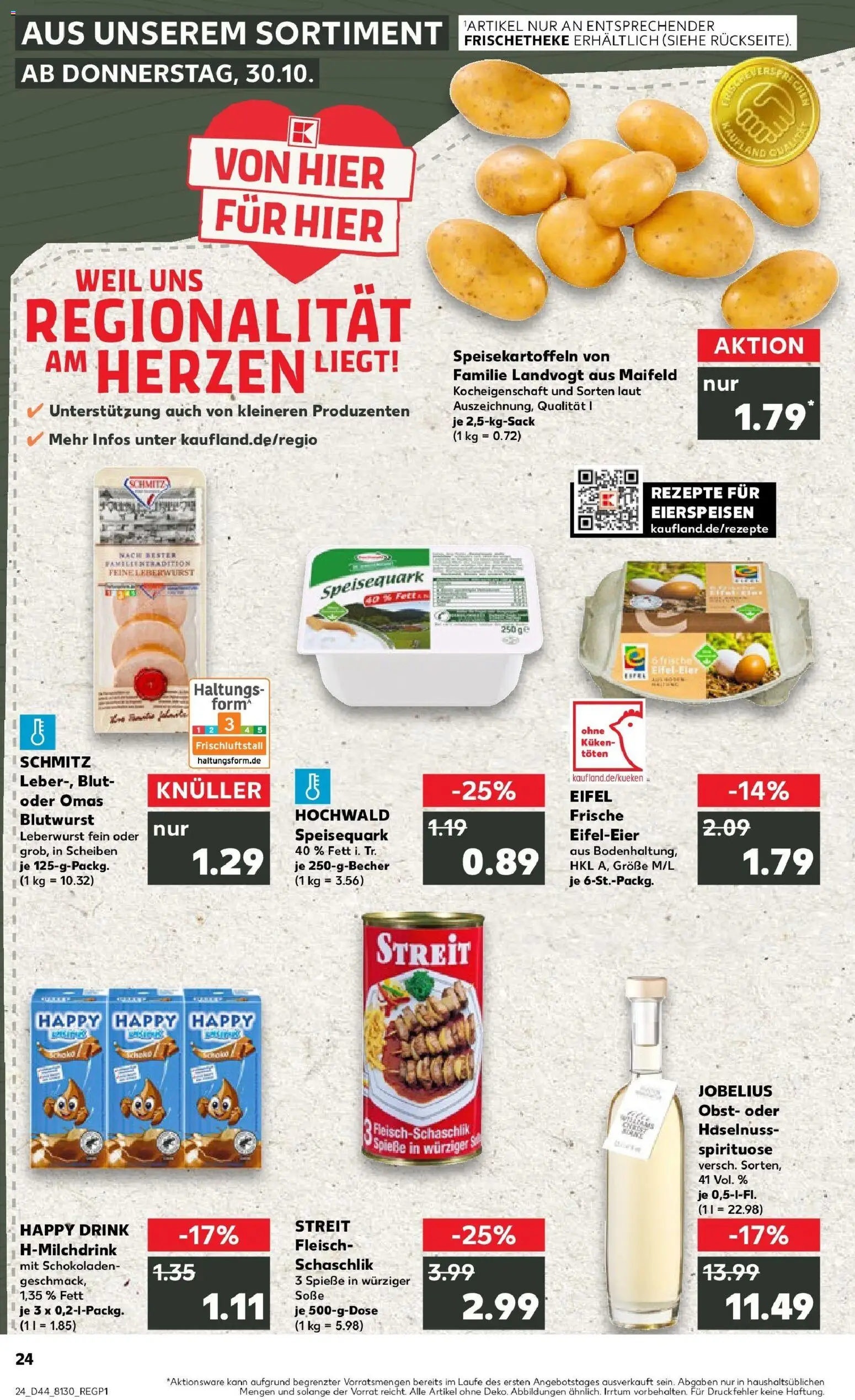 Kaufland prospekt Sinzig	 – gültig ab 30.10.2025 | Seite: 24 | Produkte: Quark, Spieße, Obst, Speisequark