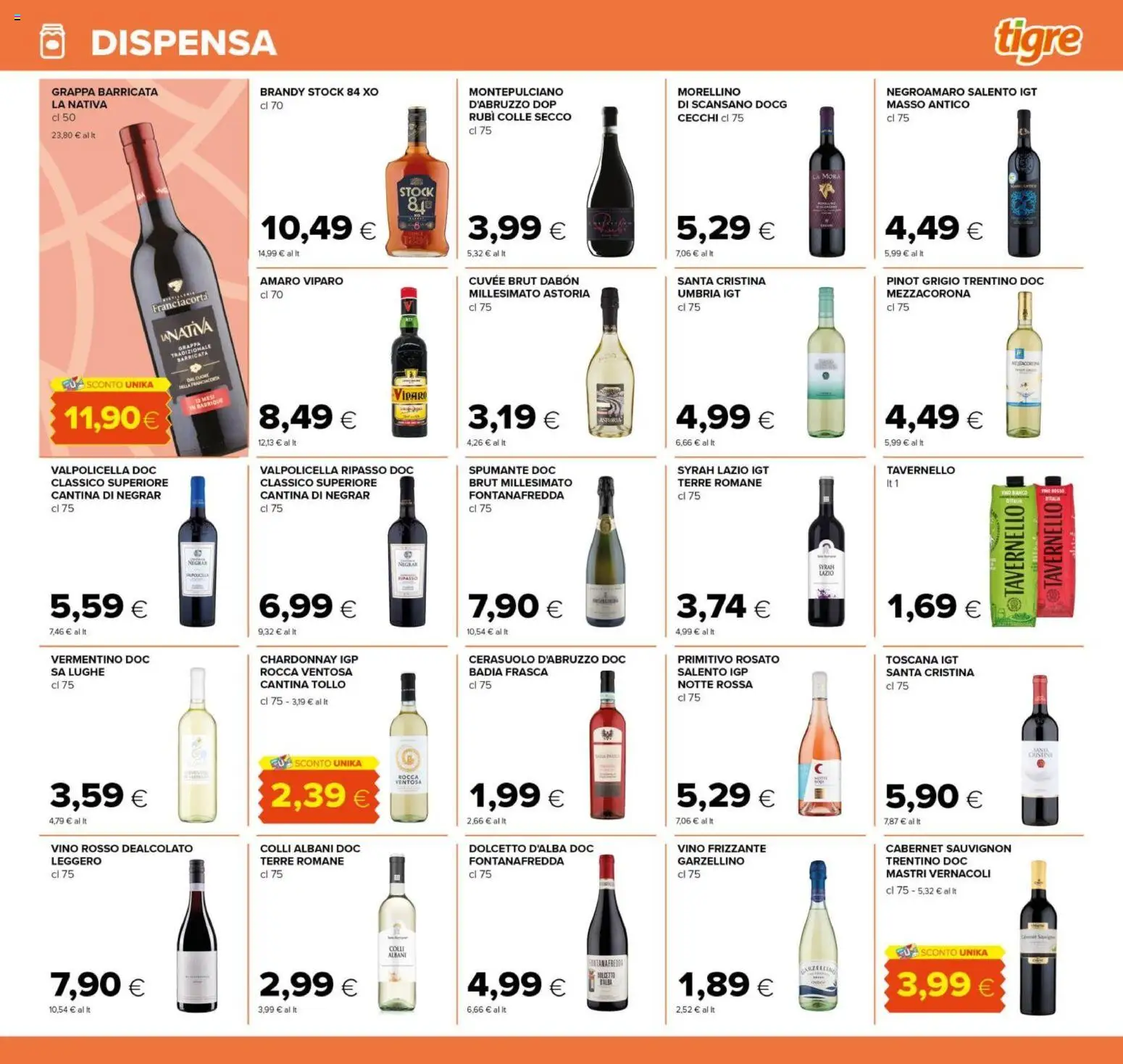 Volantino Tigre del 26.02.2026 | Pagina: 15 | Prodotti: Vino, Spumante, Grappa, Brandy