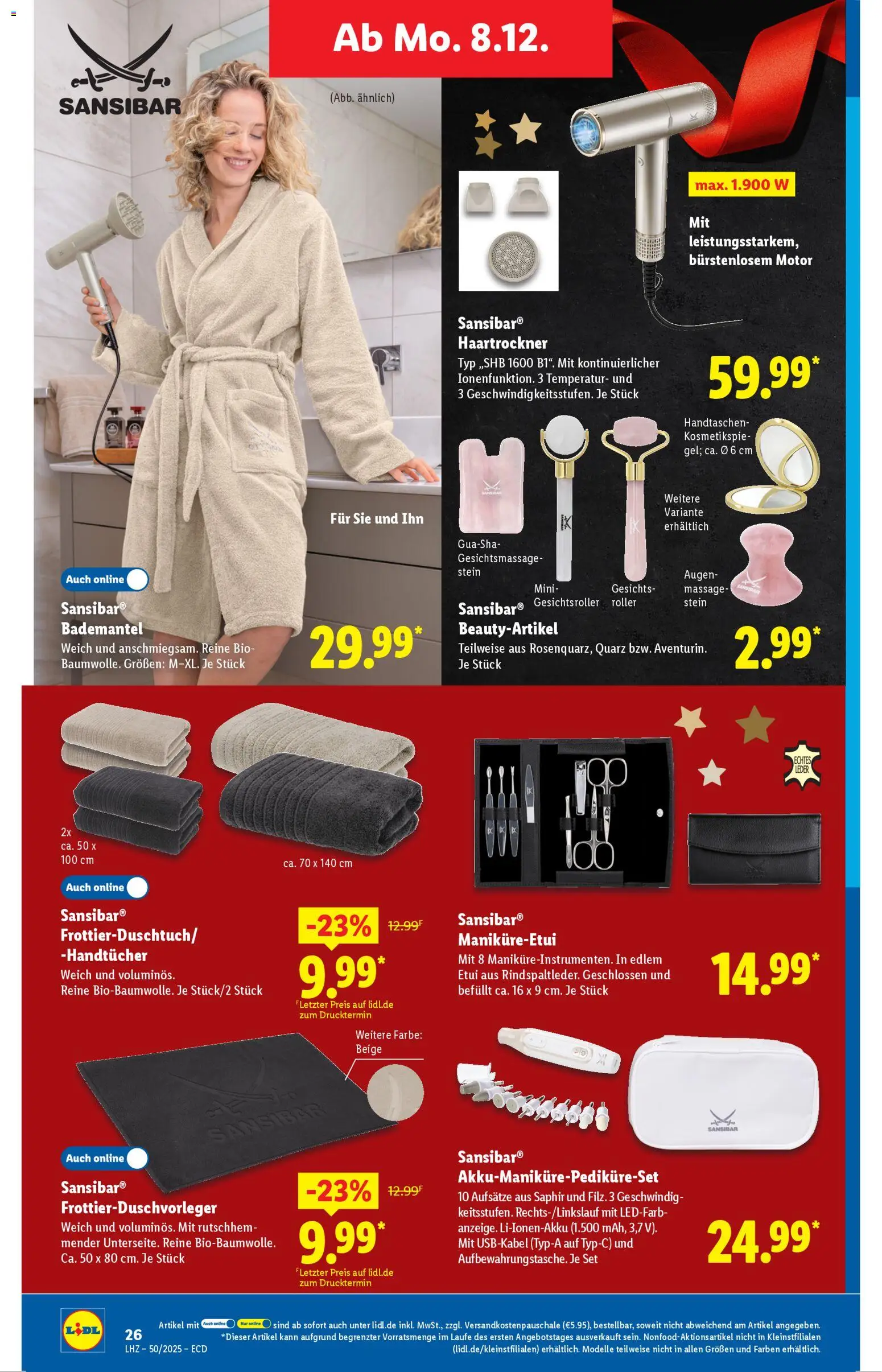 Lidl - Prospekt – gültig ab 08.12.2025 | Seite: 10 | Produkte: Haartrockner, Bademantel