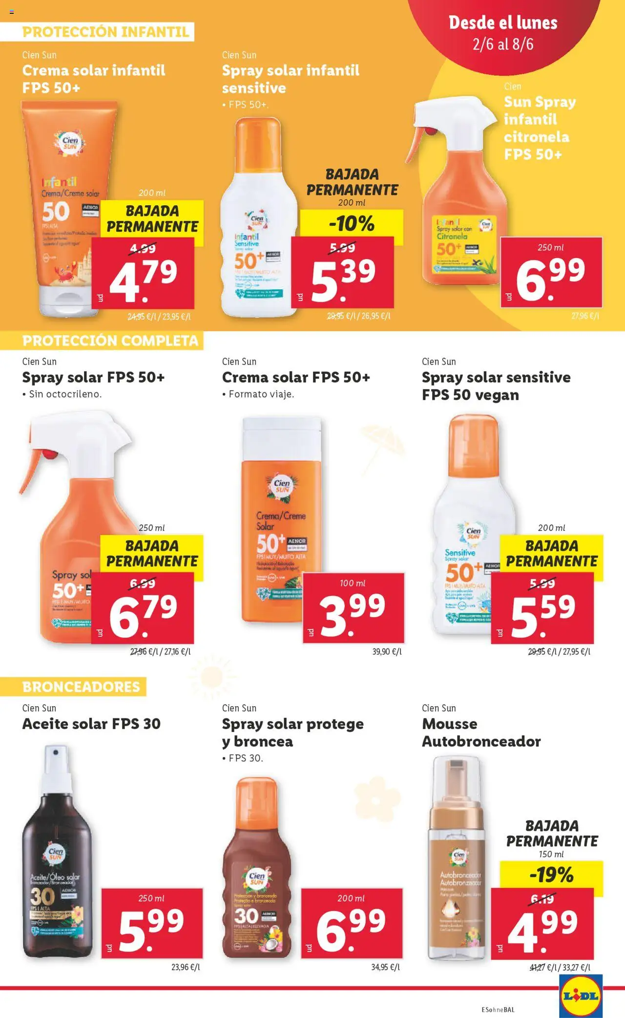 Lidl catálogo MAD │ válido desde el 02.06.2025 | Página: 19 | Productos: Spray solar, Spray solar infantil, Aceite, Crema