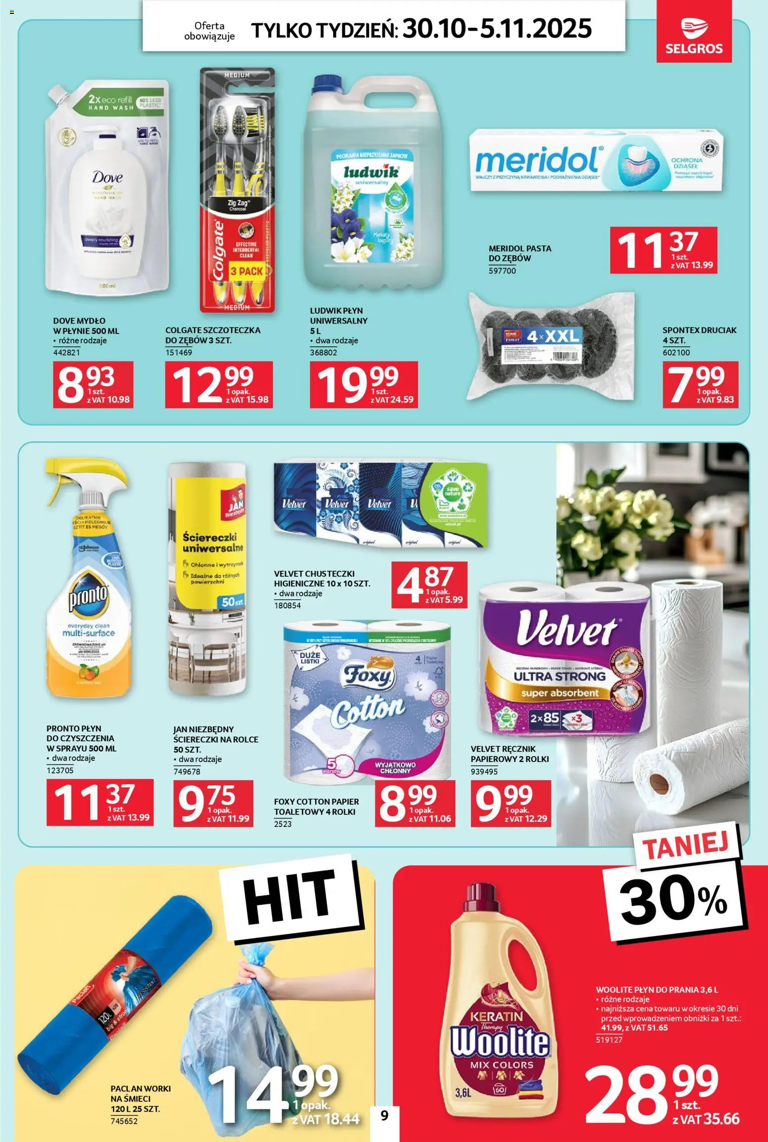 Selgros cash&carry Gazetka - Jeszcze więcej super promocji od 30.10.2025 | Strona: 9 | Produkty: Rolki, Mydło
