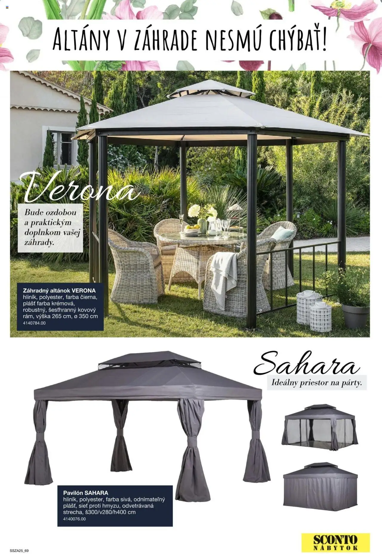 Nové Sconto nábytok akcie – leták je platný od 21.02.2025 | Strana: 69 | Produkty: Nábytok, Altánok, Záhradný altánok