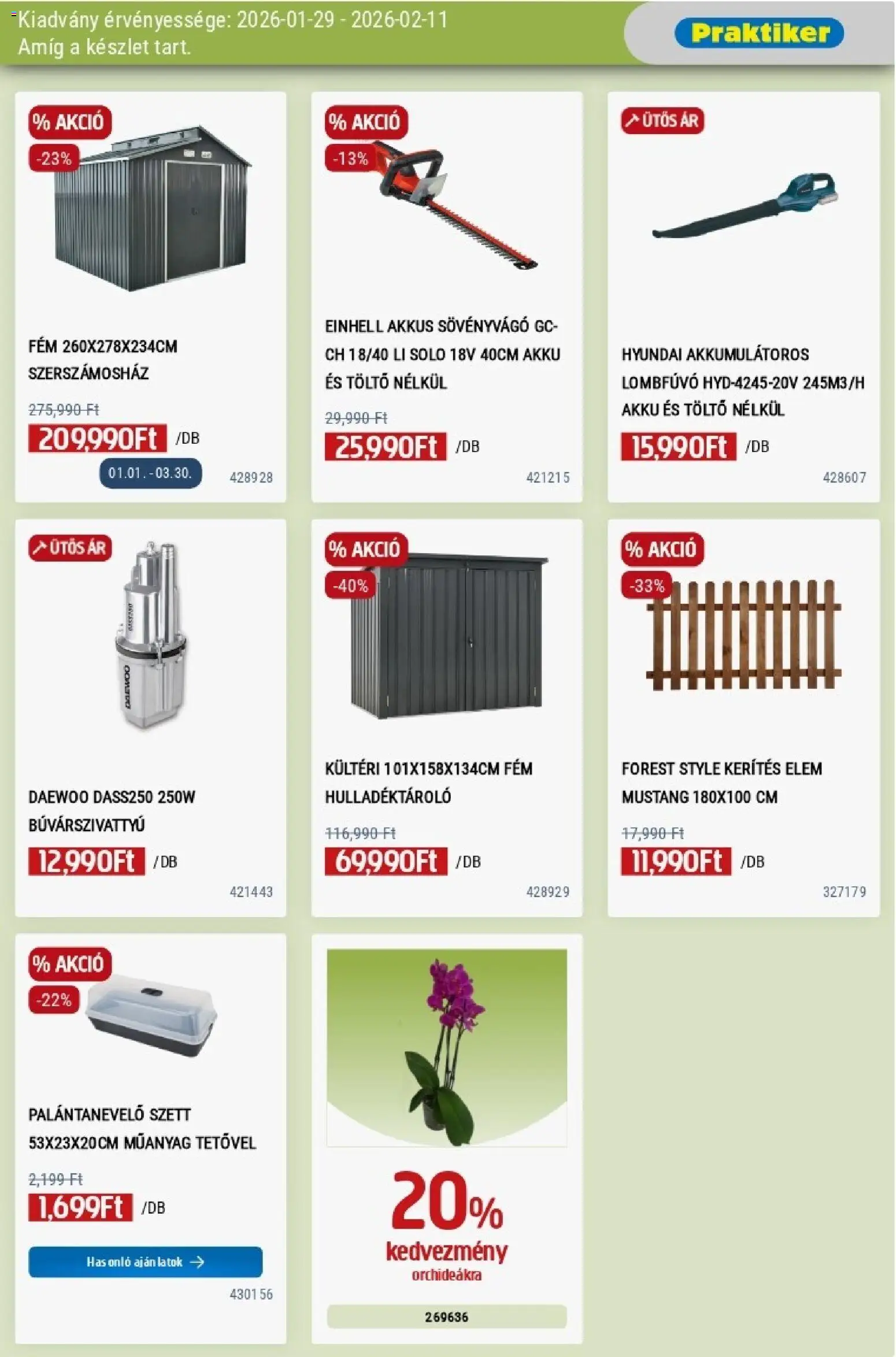 Praktiker akciós ujság - amely érvényes a következő dátumtól: 29.01.2026 | Oldal: 13 | Termékek: Búvárszivattyú, Töltő, Sövényvágó